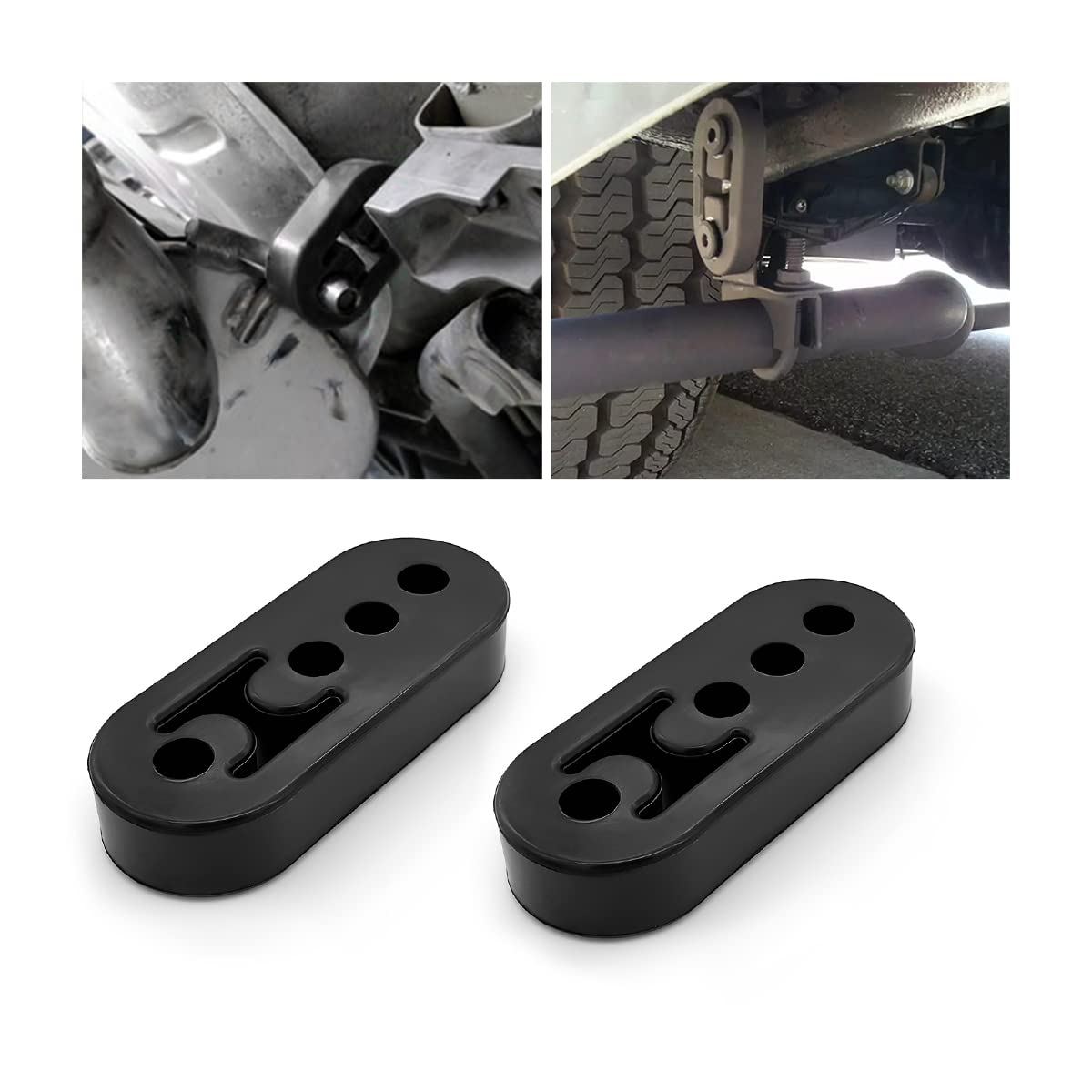 Exhaust Rubber Hanger, 2Pcs Insulator Bushing Mount With 4 Holes, Adjustable Muffler Shock Absorber Bracket, Automotive Accessories Universal For Most Cars