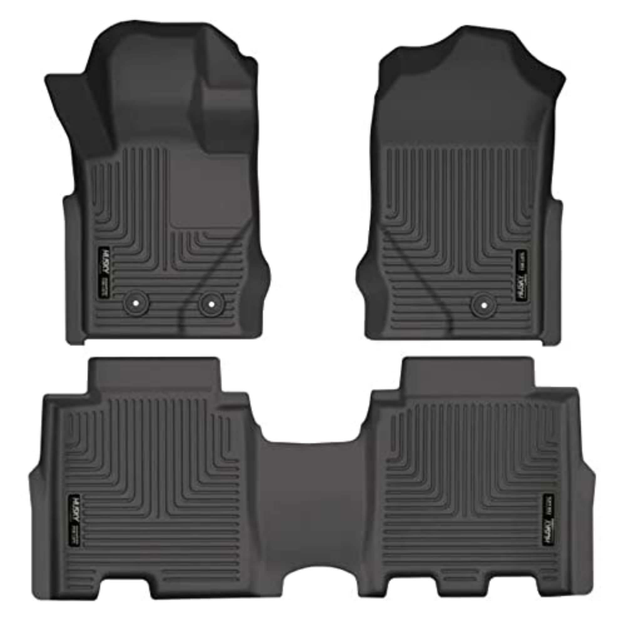 Husky Liners Weatherbeater Floor Mats | Fits 2021-2024 Ford Bronco 4-Door | Front & 2Nd Row, 3-Pc Black - 95301
