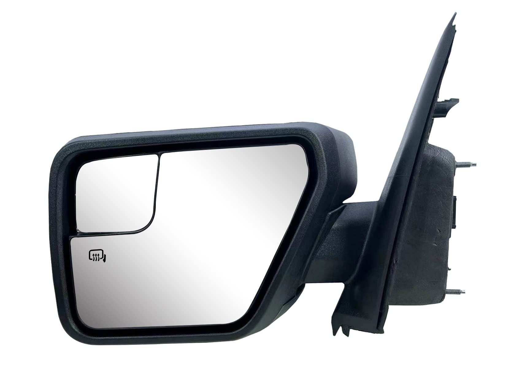 Replacement Driver Left Side Door Mirror Textured Back Cover Power Adjustment And Heated Glass Without Blinker For Ford F-150 From 2021 To 2023
