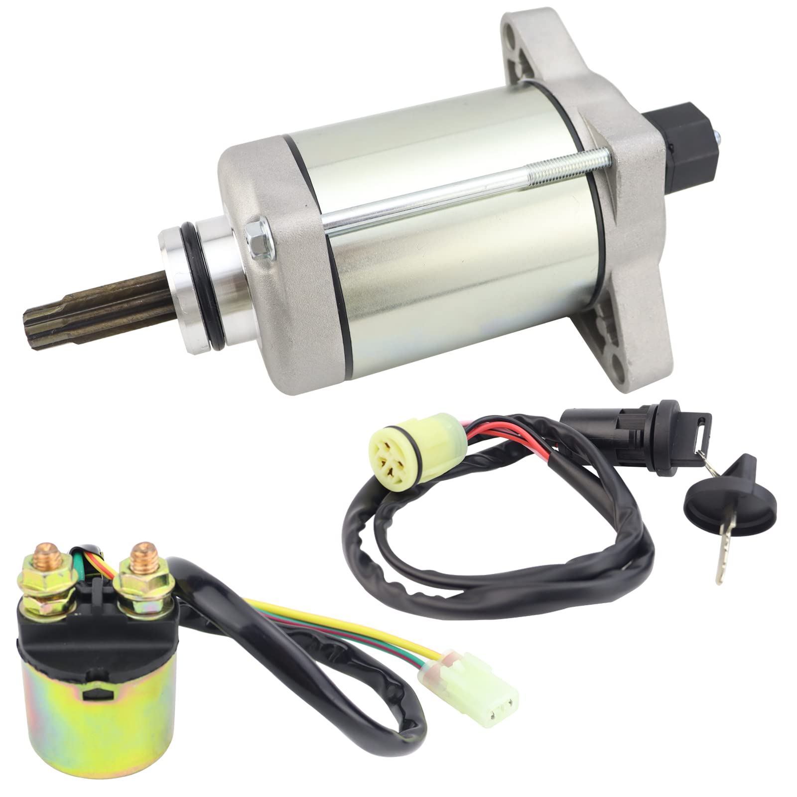 Stabsoli Starter Motor & Solenoid Relay & Ignition Switch For Honda Rancher 420 Trx420 2007-2019 / Foreman 500 Trx500 2012-2019 Replace 31200-Hp5-601 31200-Hr0-F01