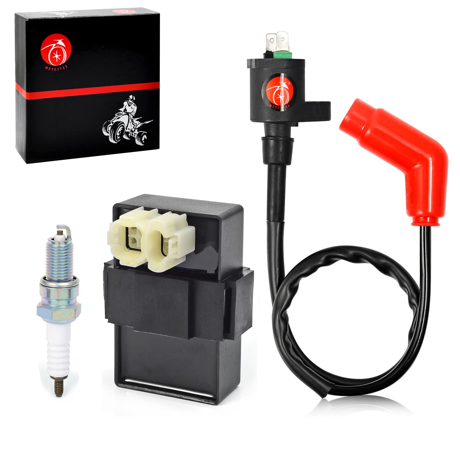 MOTO1988 Igniter CDI & Ignition Coil Kit for Honda Recon 250 TRX250TE TRX250TM TRX250X TRX250EX 2001-2020, OEM