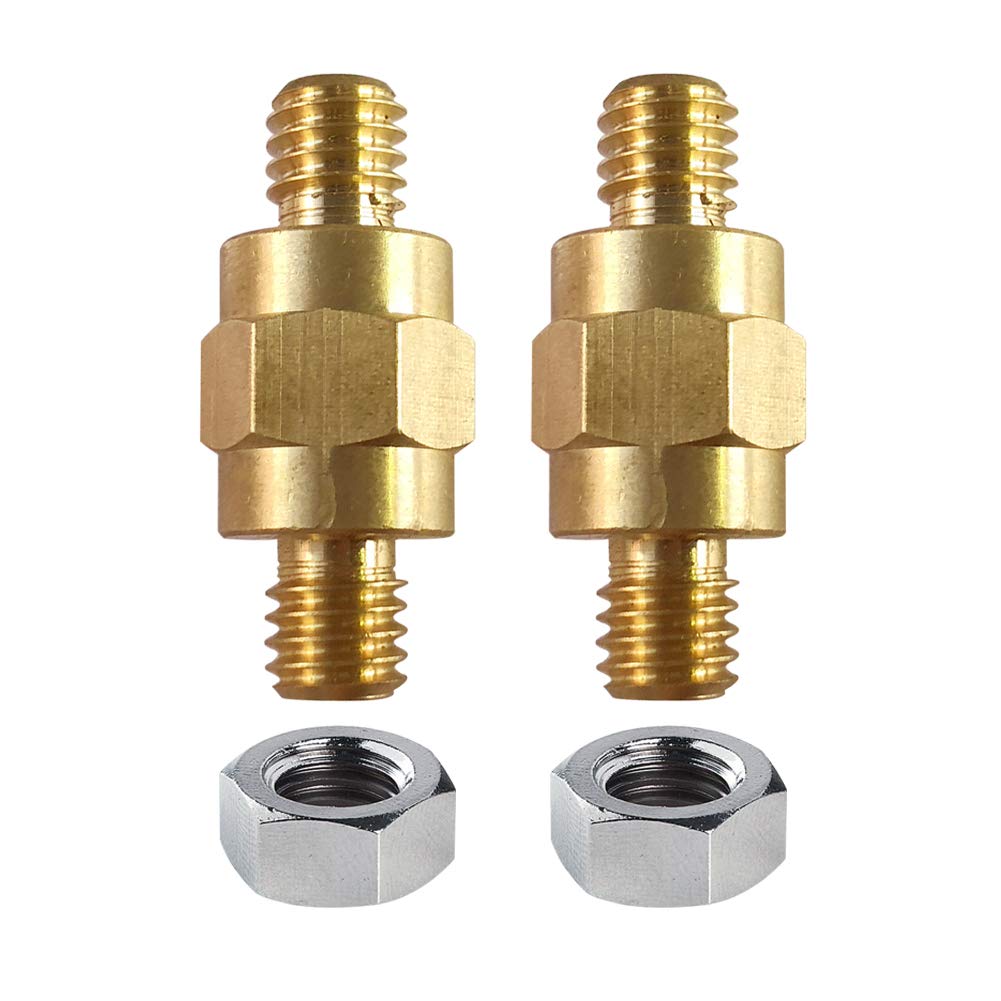 Ampper 3/8'-16 Brass Stud Side Post Battery Terminal Bolt, Standard Battery Side Post Extender Stud Compatible With Gm Post, Pack Of 2