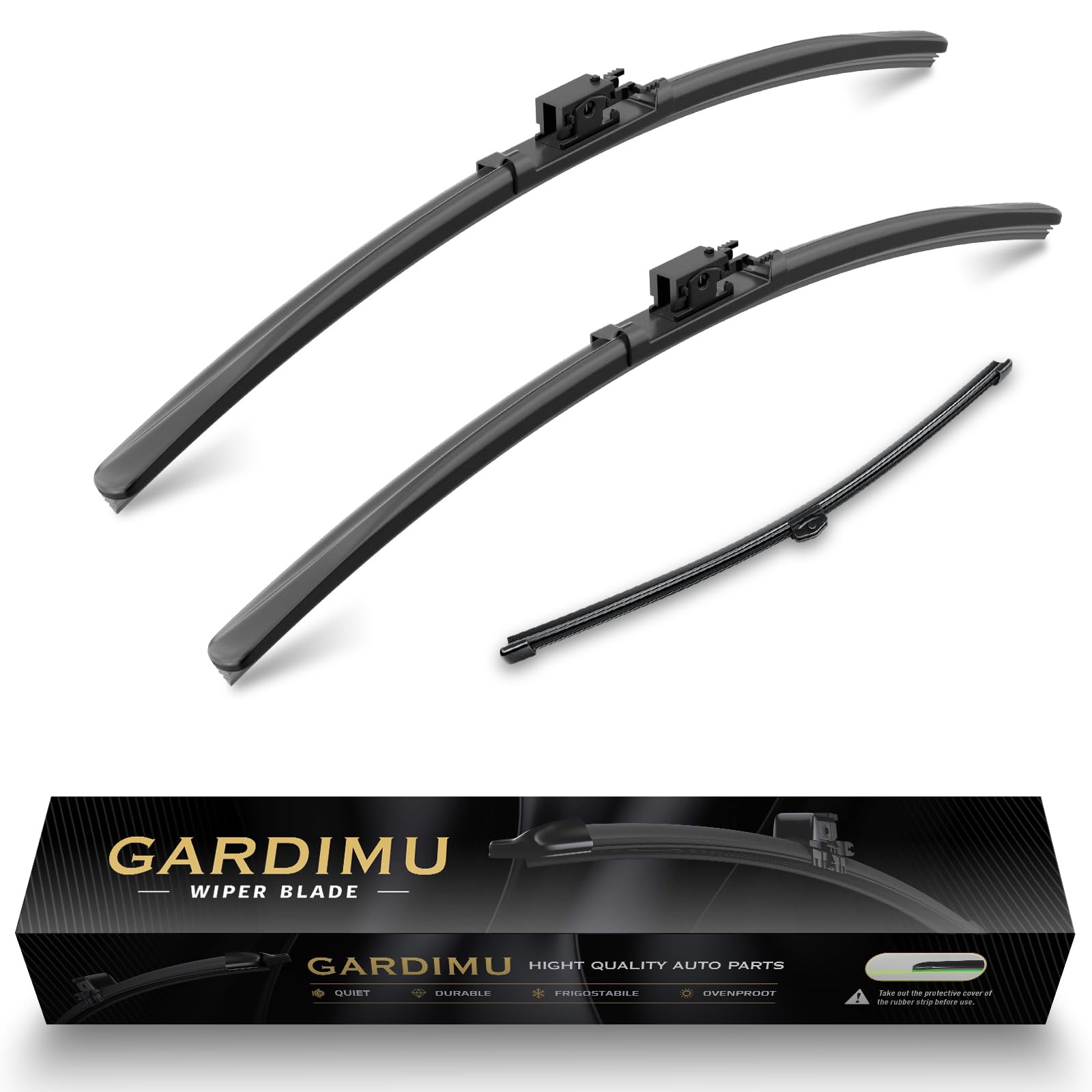 Gardimu Front And Rear Windshield Wiper Blades, 3 Pcs Front And Back Windshield Wipers Blades Replacement For Benz Glc, Car Window Wiper Blades For Amg Glc43 300 350E 4Matic 2020 2021 2022 2023