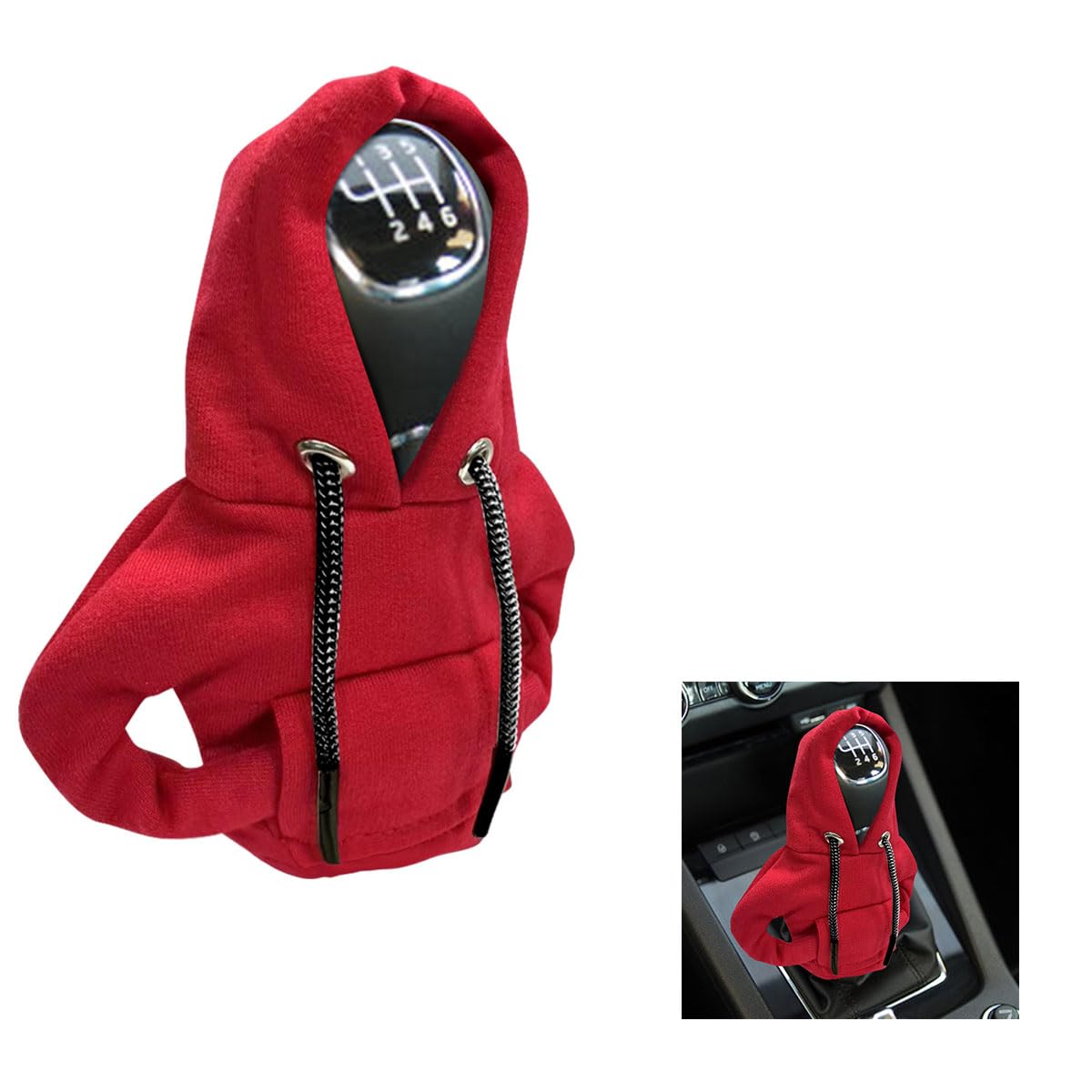 Joycourt Car Gear Shift Hoodie, Fashionable Gear Shift Knob Cover, Mini Hoodie For Auto Shifter, Auto Interior Cute Gadgets, Universal Car Decoration Accessories