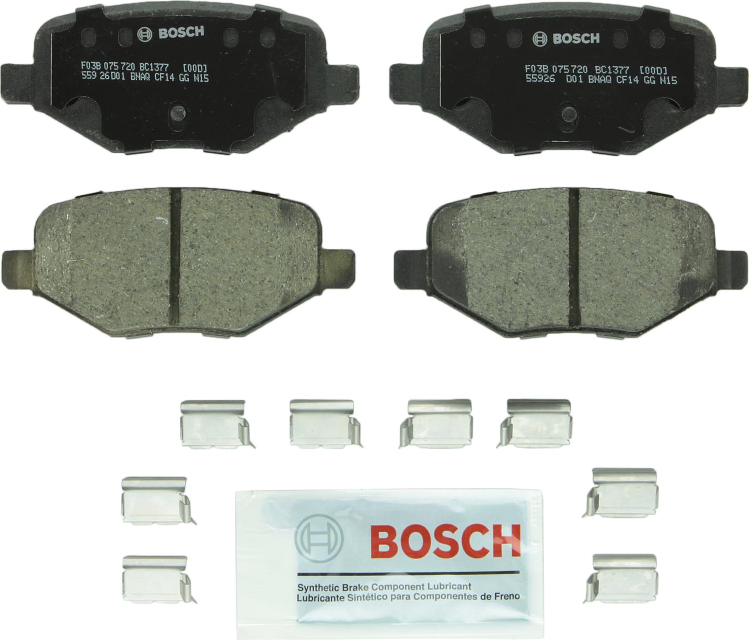 Bosch Bc1377 Quietcast Premium Ceramic Disc Brake Pad Set - Compatible With Select Ford Edge, Explorer, Flex, Police Interceptor Utility, Taurus; Lincoln Mks, Mkt, Mkx; Rear