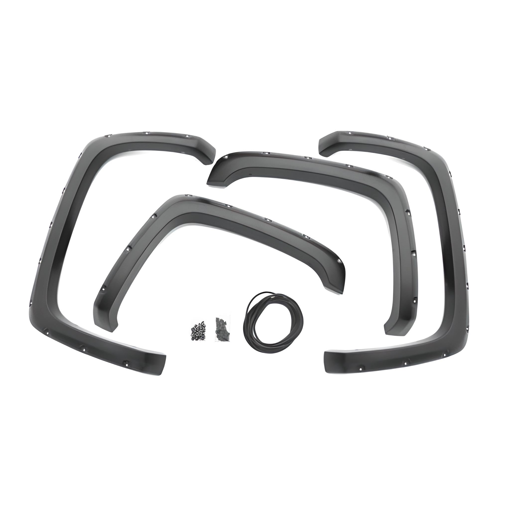 Bushwacker Forge Pocket/Rivet Style Front & Rear Fender Flares | 4-Piece Set, Black, Textured Finish | 48146-08 | Fits 2020-2024 Chevrolet Silverado 2500 Hd, 3500 Hd