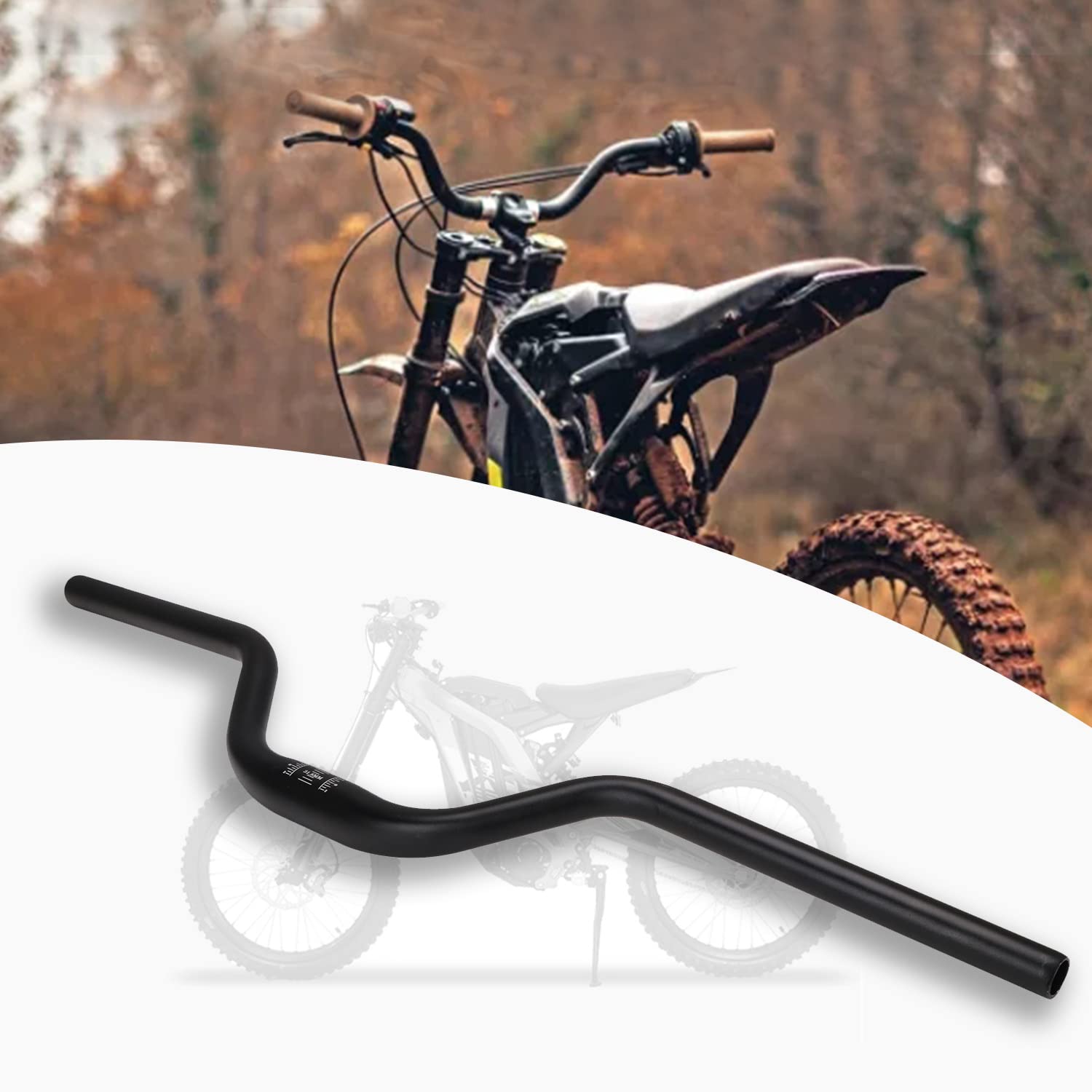 Jfg Racing Surron Handlebar,7075 Aluminum 31.8Mm And 7/8' 22Mm Andhandle Bar Heightened For Sur Ron/Surron/Light Bee/X160/X260 Most Of Bicycle Motorcycle Dirt Bike Motocross - Black