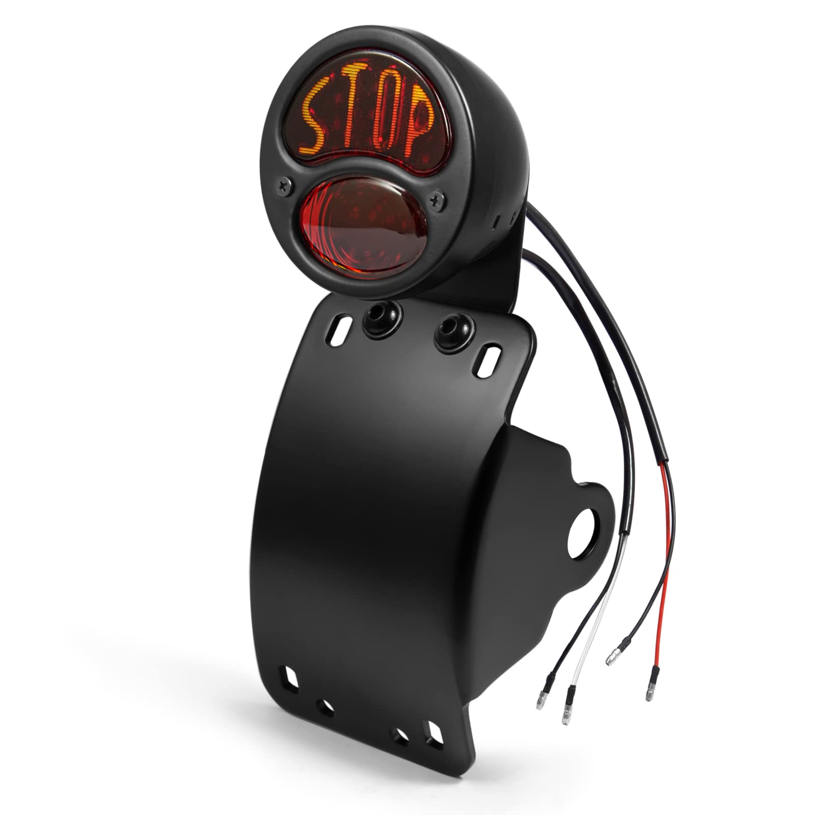 Amazicha 3/4' Motorcycle Led Tail Brake Light With Bracket, Ip67 Waterproof Motorcycle Side Mount License Plate Rear Light Compatible For Harley Sporster Bobber Chopper Yamaha Suzuki Honda Kawasaki