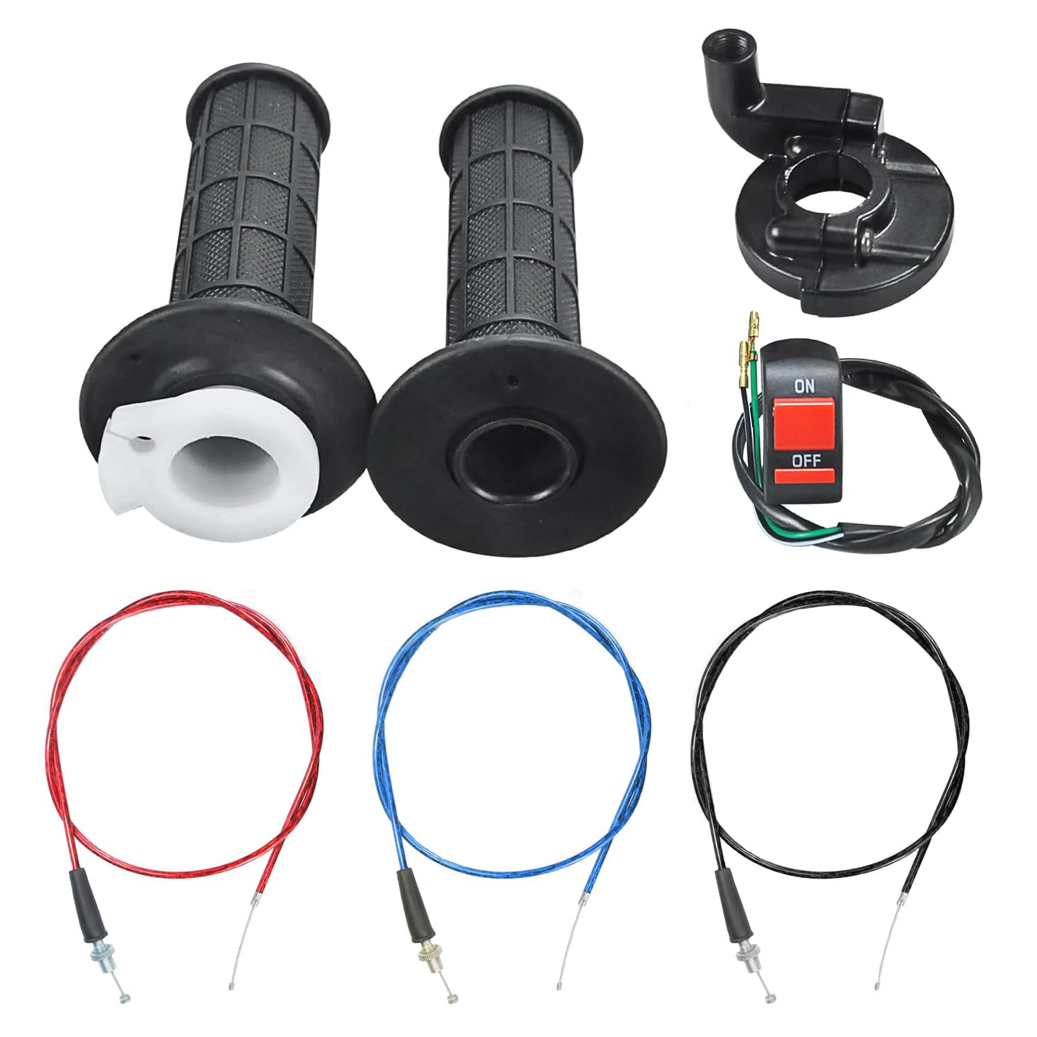 Holato Throttle Cable Twist Handle Grip Clamp With On Off Switch Kit For 79Cc 212Cc Coleman Ct100U Ct200U Baja Doodlebug Db30 Mb165 Mb200 50Cc 90Cc 110Cc 125Cc Ssr Coolster Apollo Crf50 Pit Dirt Bike