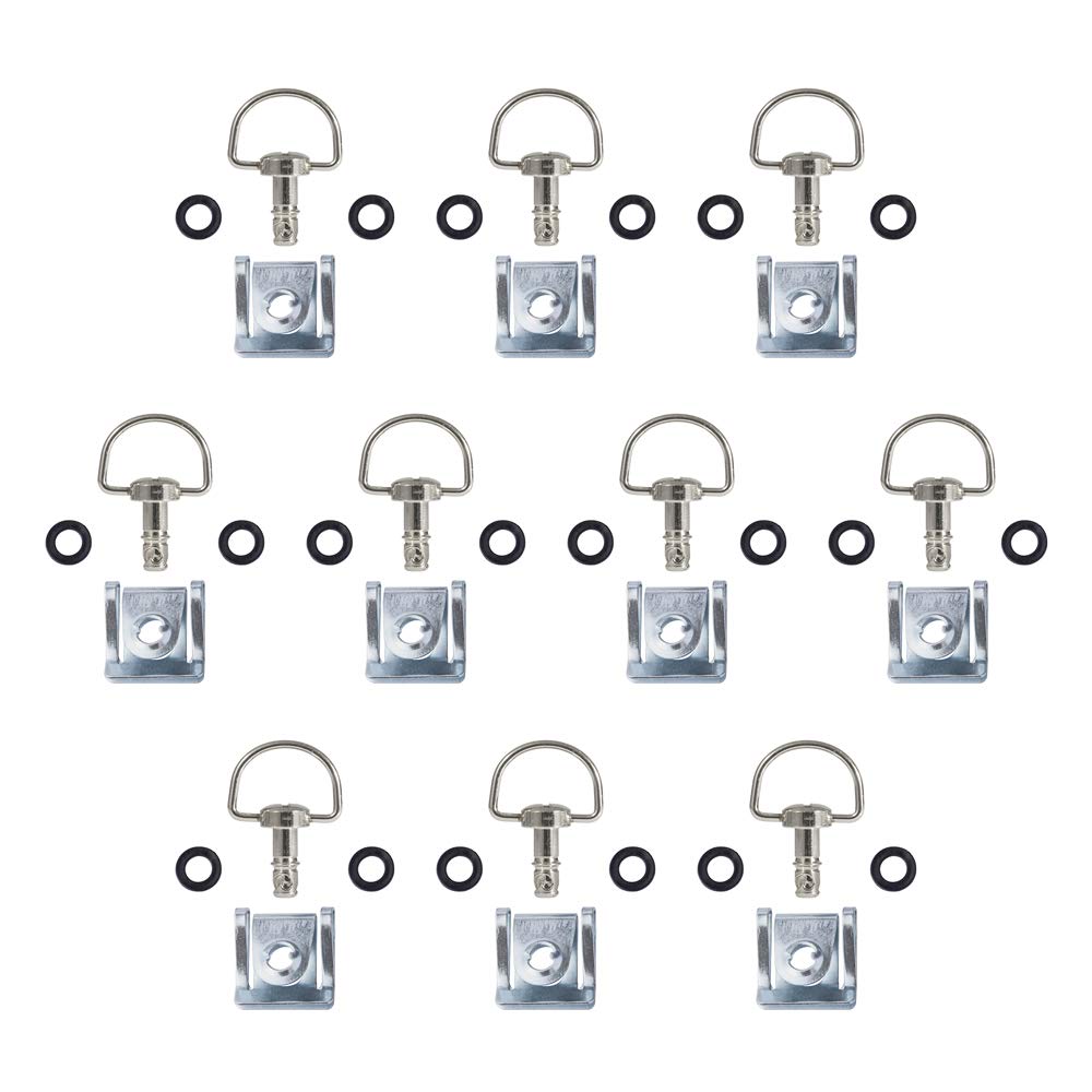 Moto4U Quick Release D-Ring Race Fasteners 17Mm Chrome Silver (10 Pack)