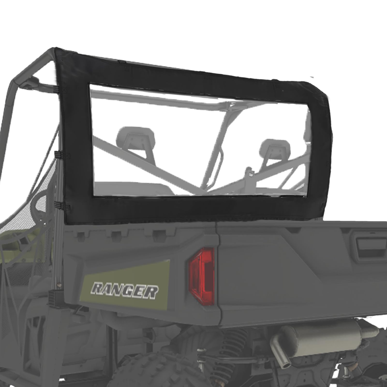 Yonqifon Fullsize Ranger 570 Rear Window Compatible With Polaris Ranger Full Size 570 Rear Windshield,Soft Pvc Dust Panel For Ranger 500 570 700 Round Tube Rops (2 Seaters & Crew)