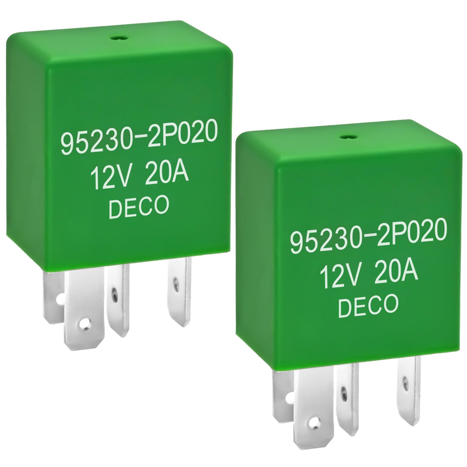 Relay 95230-2P020 (Set Of 2), 4 Pins Multi-Purpose Power Relay 12V 20A, Compatible For Select Hyundai, Kia Vehicles