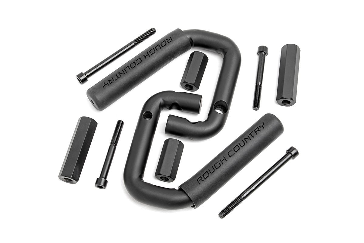 Rough Country Front Black Steel Grab Handles For 07-18 Jeep Wrangler Jk - 6501