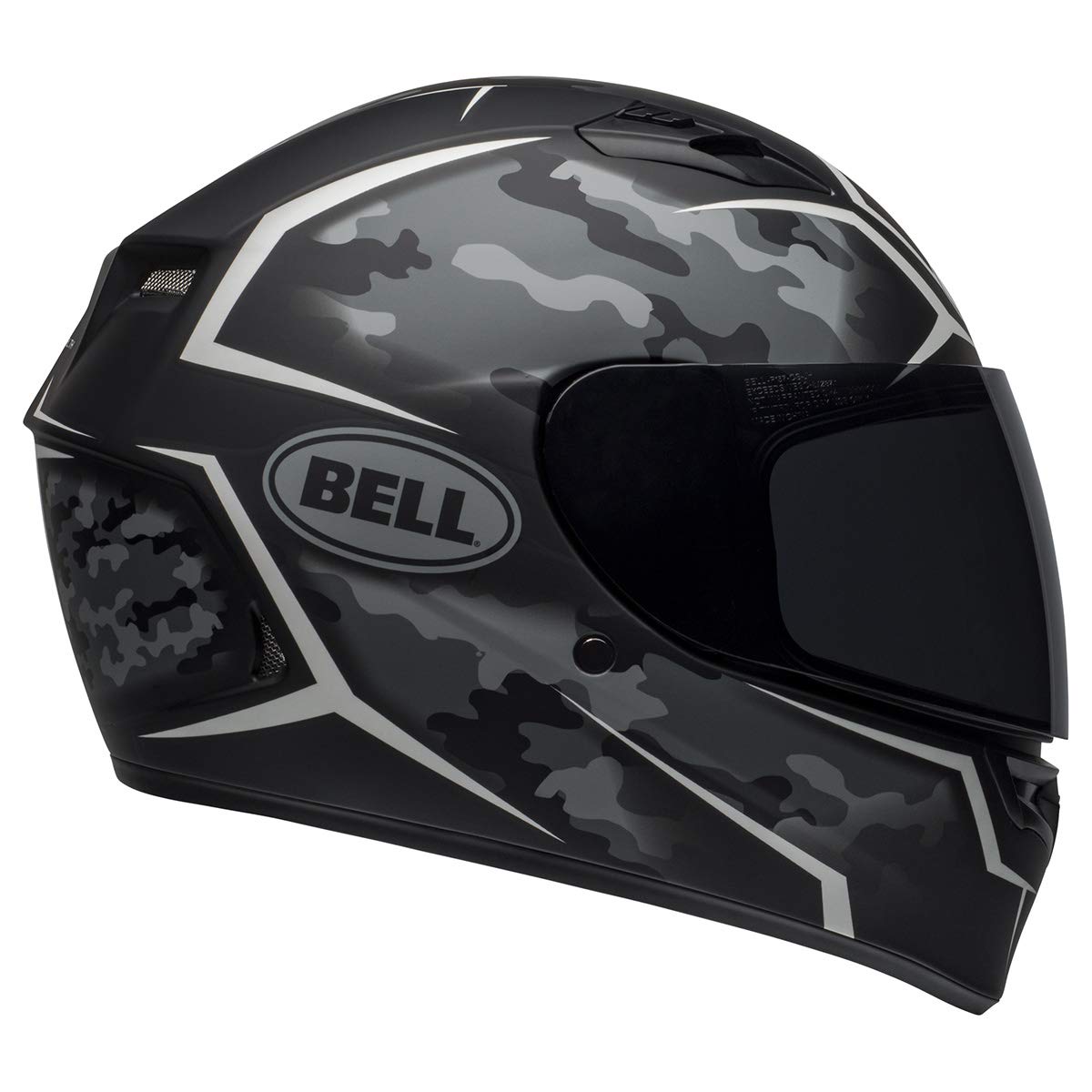 Bell Qualifier Full-Face Motorcycle Helmet (Stealth Camo Matte Black / White - X-Large)