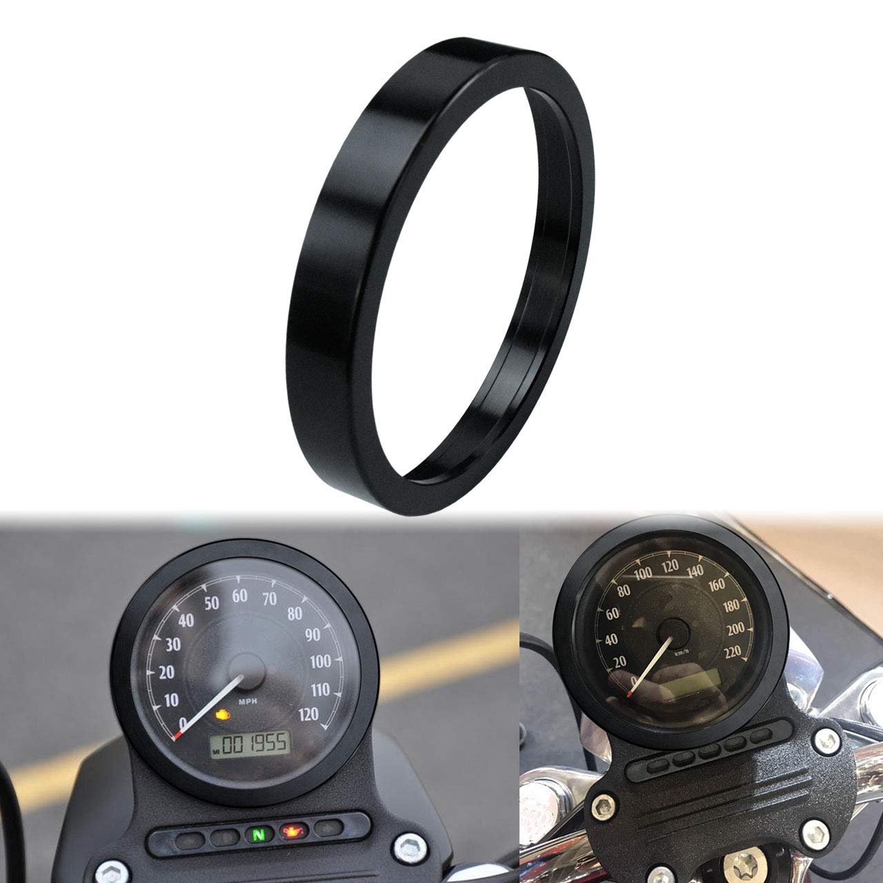 Hdbubalus Black Speedometer Trim Ring Fit For Harley Sporster 883 1200 Dyna Street Bob Low Rider Models