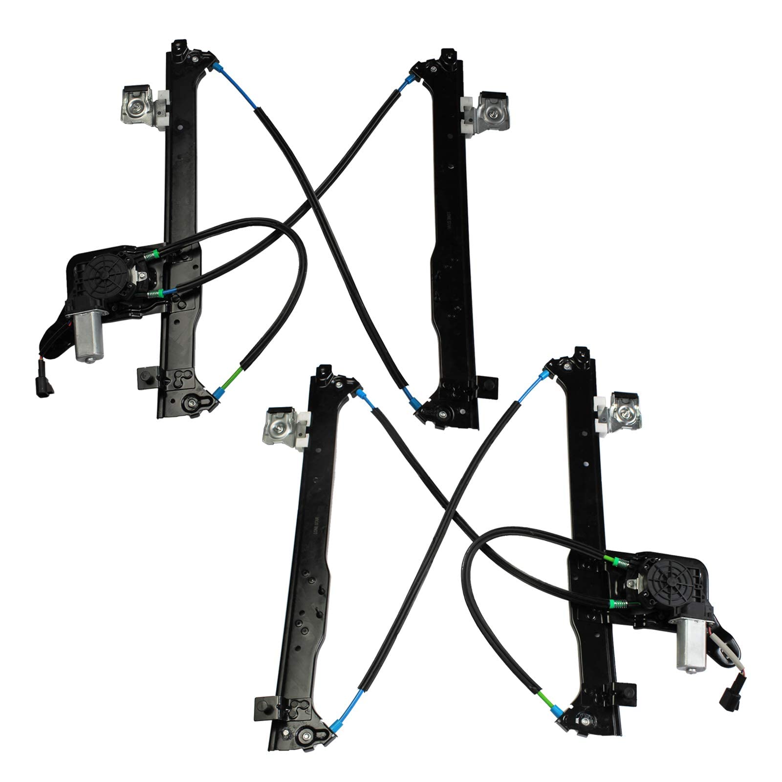 Laformo Rear Driver+Passenger Side Power Window Regulator With Motor Assembly Compatible With Silverado/Suburban/Avalanche 1500 2500 3500 00-06 Cadillac Escalade 02-06 Gmc Yukon Xl/Sierra