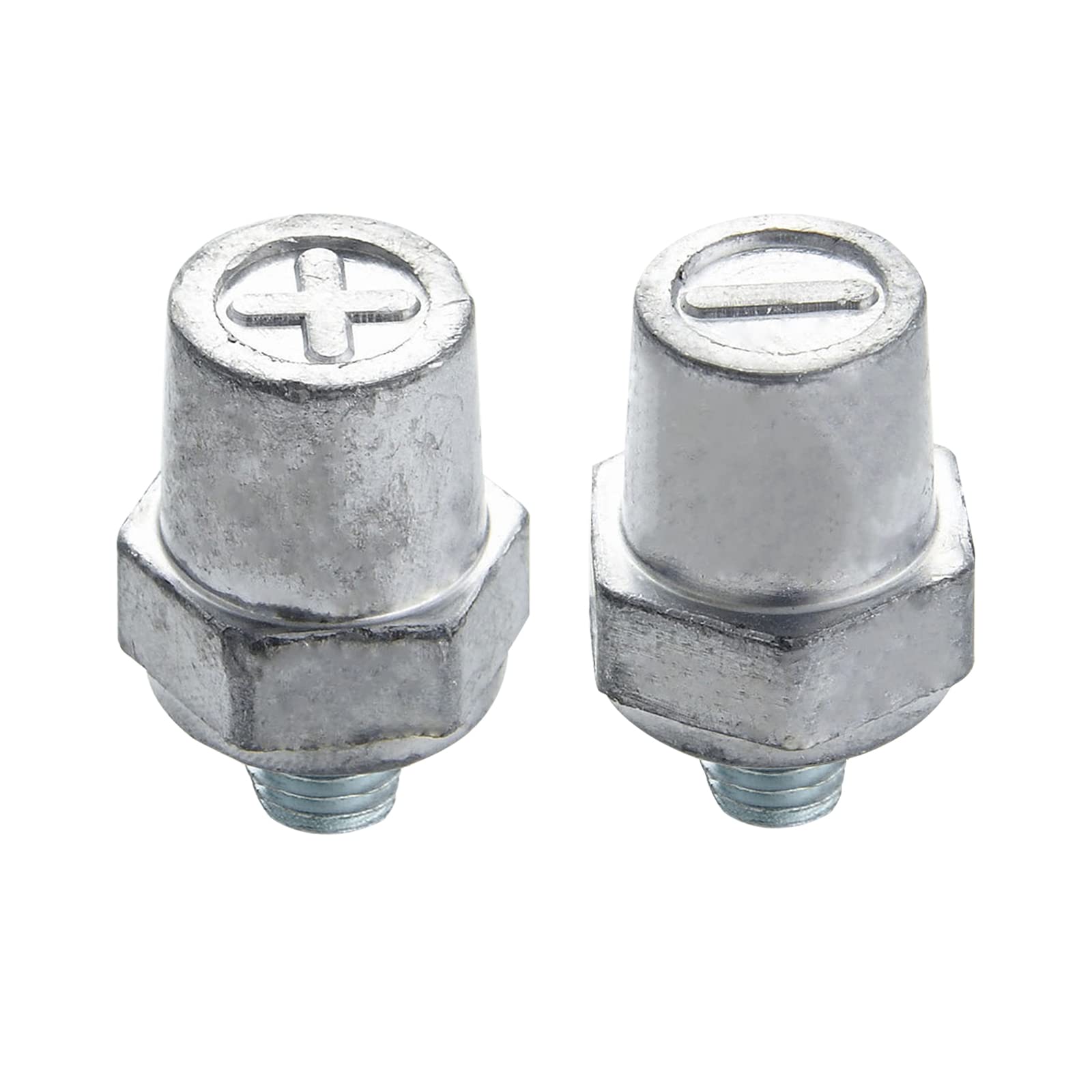 Ampper 3/8'-16 Thread Male Lead Side Post Battery Terminal Charging Posts, Standard Side Post 3/8' Battery Post Adapter (+/-) Compatible With Gm Post, Pack Of 2