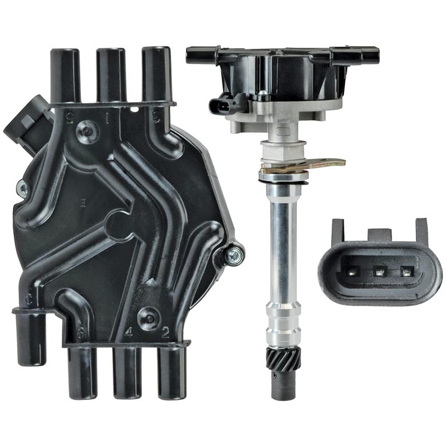 OEG Parts New Distributor with Cap & Rotor for Chevy GMC Isuzu Olds 96-07 Vortec 4.3L V6 - OEM 1103976, 1104078