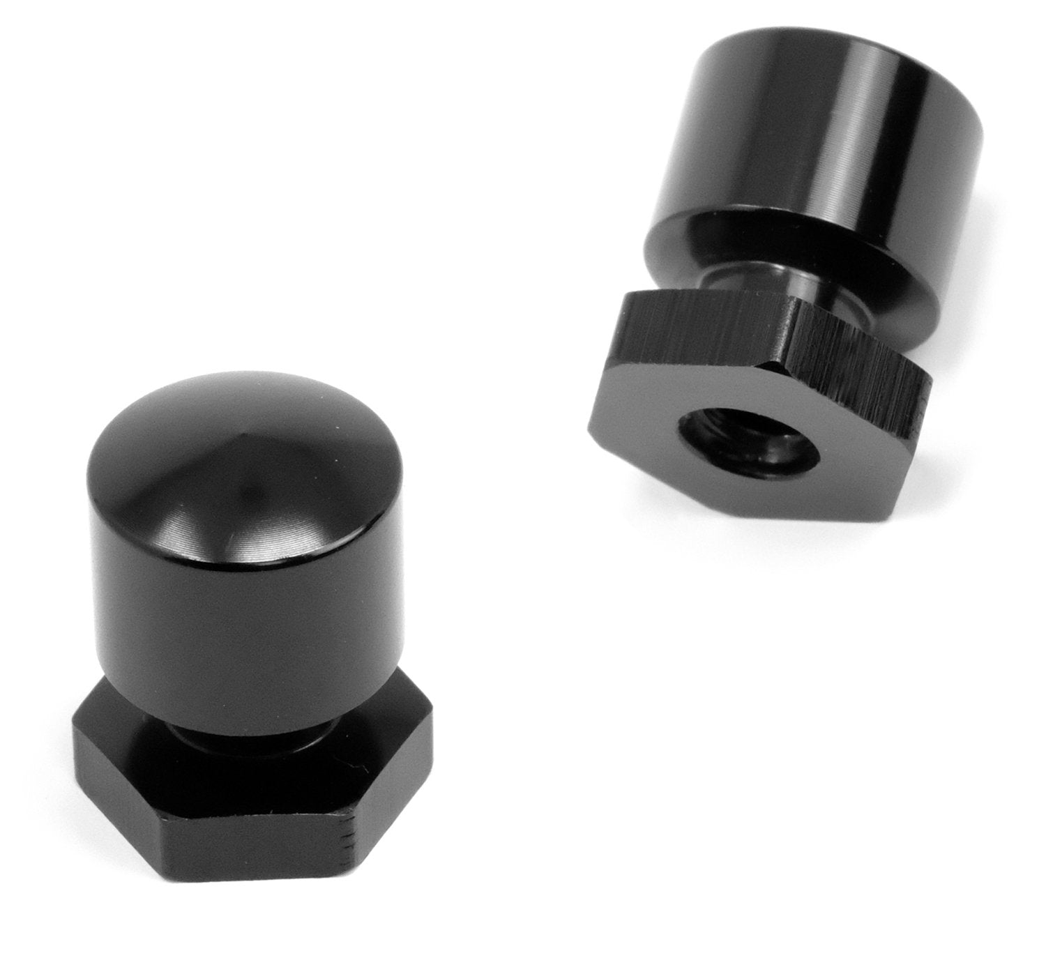2 Pcs Super Solo Seat Vintage Nuts, Rear Seat Mounting Nuts 1/4'-20 Compatible For Harley Davidson 1997-2023 Touring Street Glide Road Glide Road King Softail Low Profile Iron Heritage (Black)