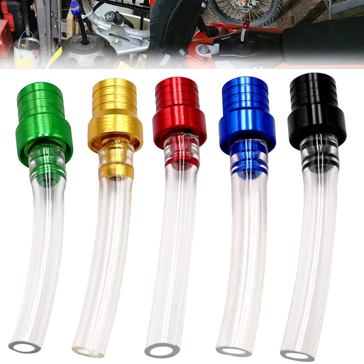 Taiss 5Pcs Motorcycle Gas Cap Gas Fuel Tank Cap Vent, Breathing Tube Hose Two-Way Fuel-Saving Breather Cap, Suitable For All Off-Road Motorcycles, Atvs.F-008-5S-5P