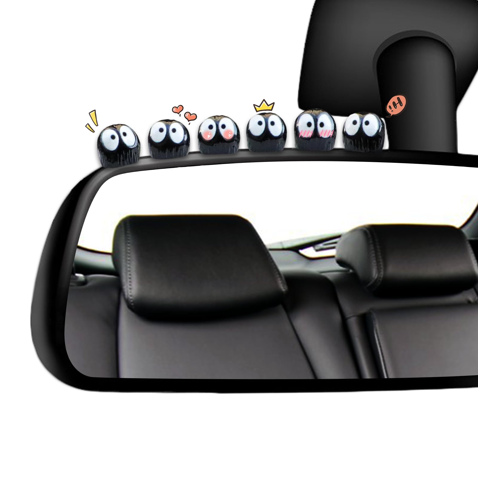 Rapuda Cute Soot Sprites,35 Pcs Automotive Interior Decoration Accessories For Car Rearview Mirror And Dashboard,Cute Anime Decor For Home Garden Office,Funny Ornament Gifts(Black)