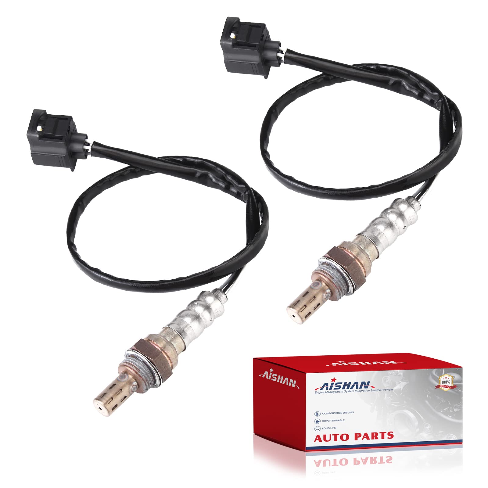 Aishan 2Pc O2 Oxygen Sensor Upstream/Downstream Compatible With Dodge Ram Caravan Challenger Durango Nitro ?Jeep Commander Grand Cherokee Wrangler Chrysler Replace# 234-4587 250-24253