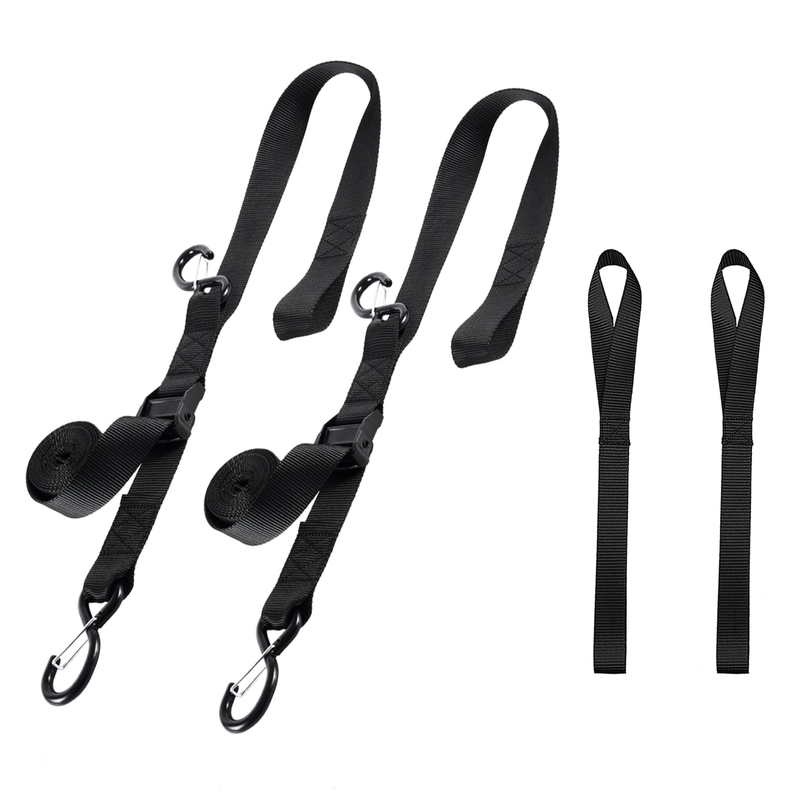 Motorcycle Handlebar Tie Down Straps, Dirt Bike Straps, Short Cam Buckle Tie Down Straps With S Hook And Soft Loops For Boat, Kayak, Truck, Trailer, Dirt Bike, Car Secure Straps 2Pcs (1.5' X 8Ft)