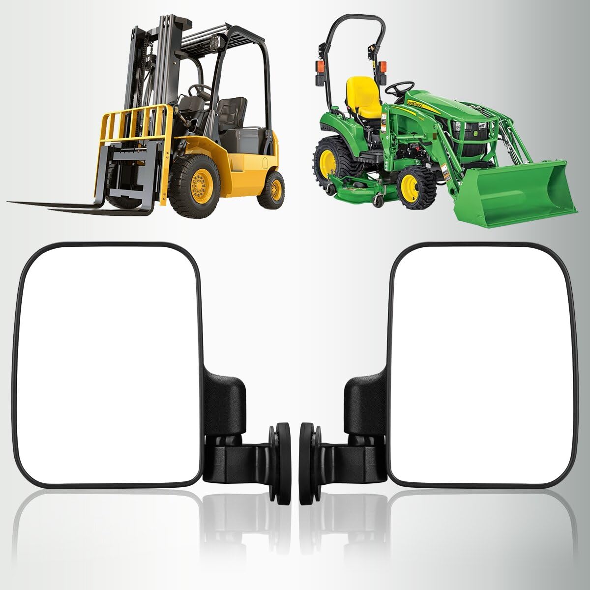 Shejisi Strong Magnetic Tractor Side Mirrors, Fit For Tractors?Forklifts?Small Dozers?Lawn Mower?Lift Trucks?Safe And Practical Accessories Compatible With John Deere,Kubota,Toyota,Yale,Crown,Case Ih