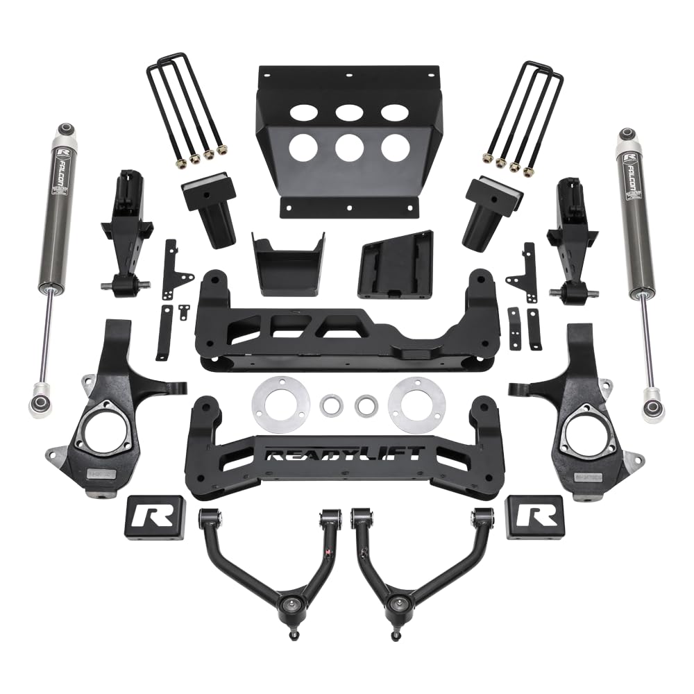 Readylift 44-34720 7'' Big Lift Kit With Upper Control Arms For Stamped Steel Oe Upper Control Arms With Falcon 1.1 Monotube Shocks For Chevrolet/Gmc 1500 Rwd, 4Wd