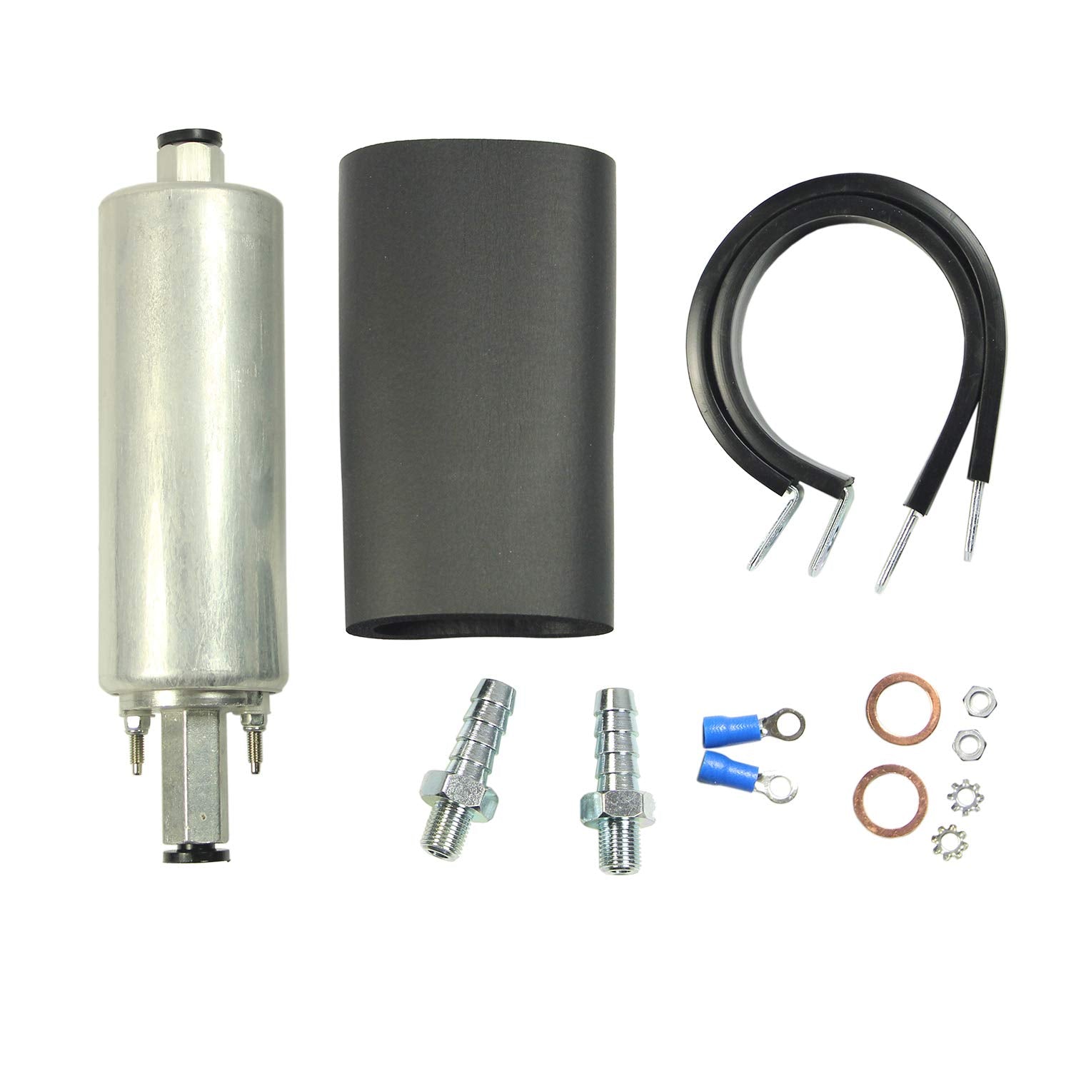 High Flow & Pressure External Inline 255Lph Fuel Pump With Installation Kit Replacement For Gsl392, Gsl392-400-939, Gsl392400939, 400-939 Universal External Pump
