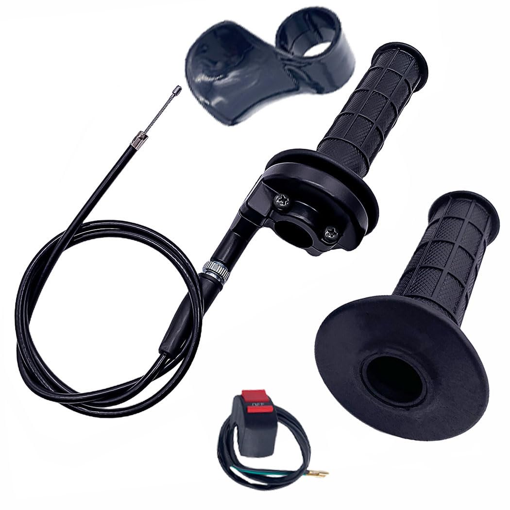 Auto-Moto Twist Throttle Cable Housing Grips Set For Mini Bike Pit Bike Dirt Bike Motovox Mbx10 Mbx11 And Warrior Mb165 Mb200 5.5Hp 6.5Hp196Cc