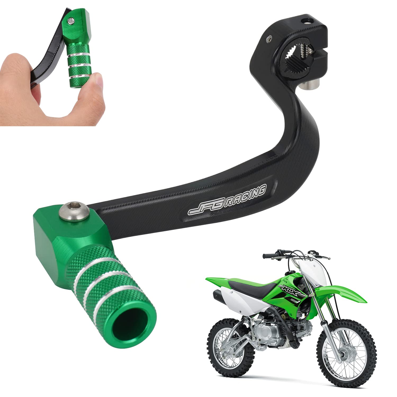 Jfg Racing Motorcycle Gear Shifter Folding Shift Lever Cnc For Klx 110 Klx110 Klx110L Klx110R 2010-2023 Dirt Pit Bike Green