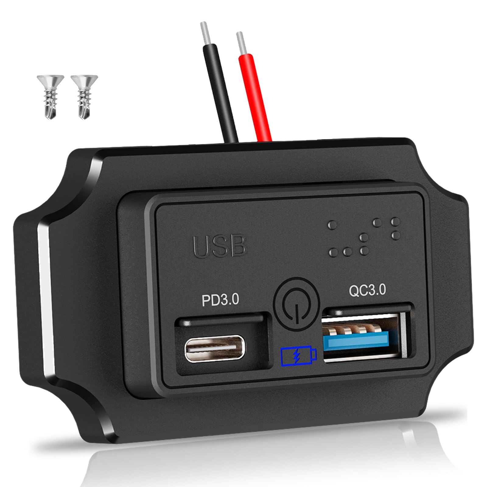 4Pcs 48W 12V/24V Rv Usb Outlet, Vadaxx Dual Pd3.0 Type-C (Usb C) &Quick Charge Qc3.0 Usb-A Port Panel Wall Mount Automotive Car Usb Socket Charger Power Adapter For Rv Marine Boat Motorcycle Atv Truck