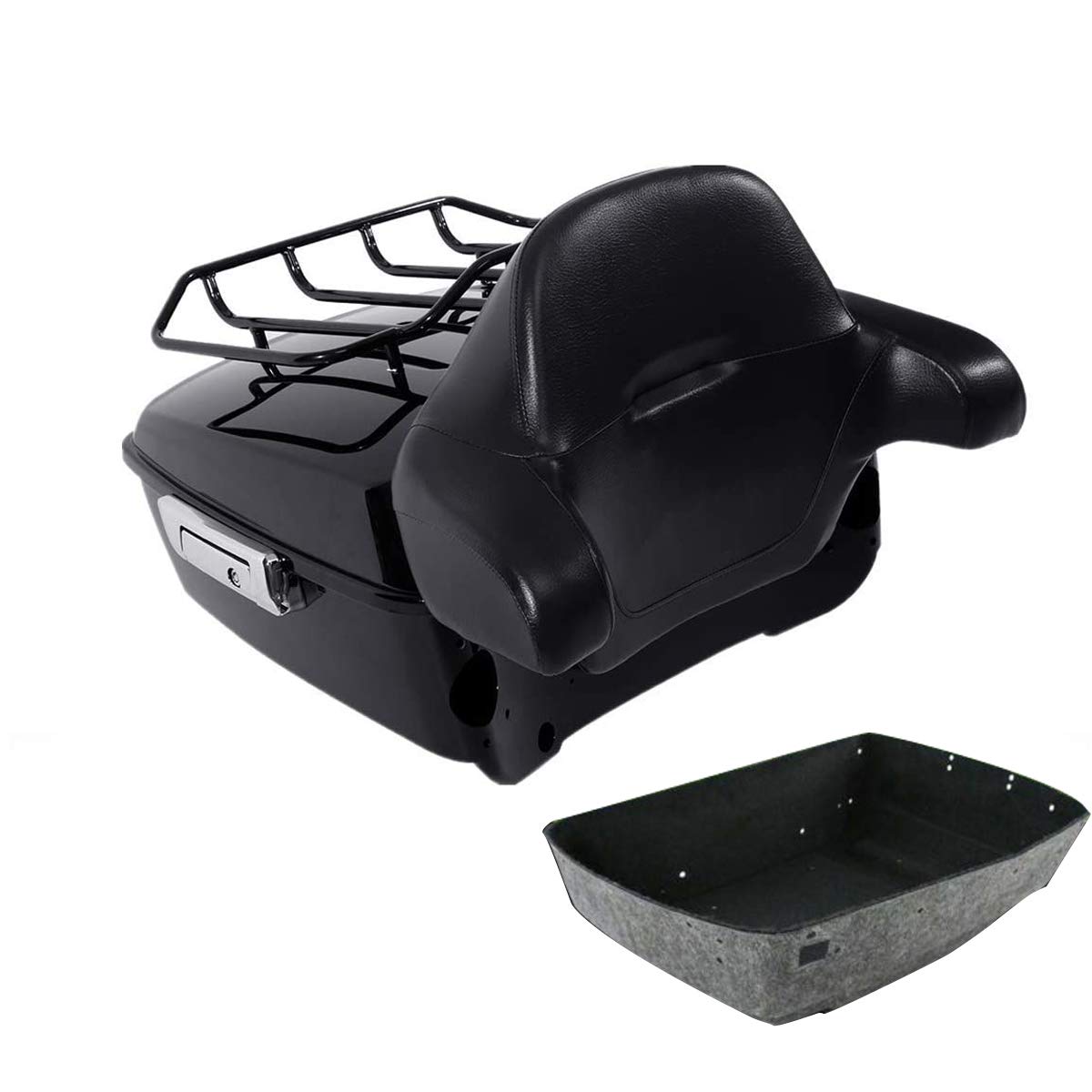 Slmoto King Tour Pack Trunk W/Premium Tour Pack Luggage Rack Trunk Wrap Backrest Fit For Harley Cvo Road King Road Glide Street Glide Street Electra Glide Fltrx Special Fltrxs 2014-2023