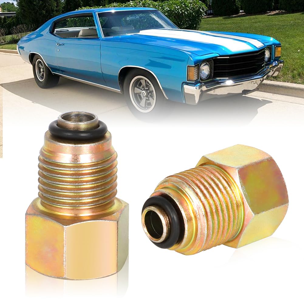 Wikibb Ls Swap Parts Power Steering Line Adapter Fitting Carbon Steel Ls Pump To 3/8” Flare Older Style Lines M16-1.5 To 5/8-18 Suitable For Camaro Gto Silverado Ls1 Lsx Ls3 Replacement 605Sol