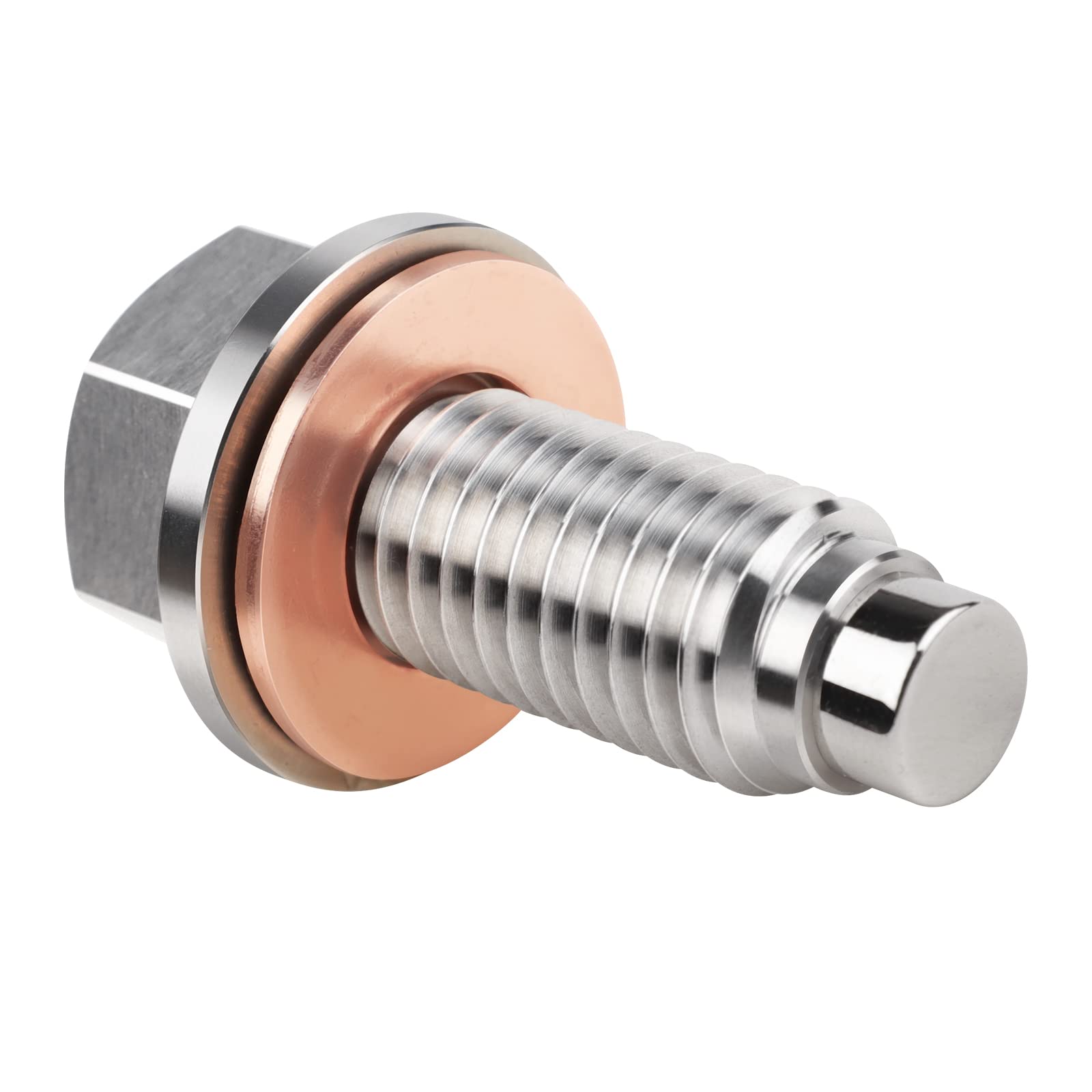 Deefill M12 X 1.75 Magnetic Oil Drain Plug, Stainless Steel Sump Drain Nut Bolt With Copper Crush Washer Compatible With Gmc, Chevrolet, Buick, Cadillac