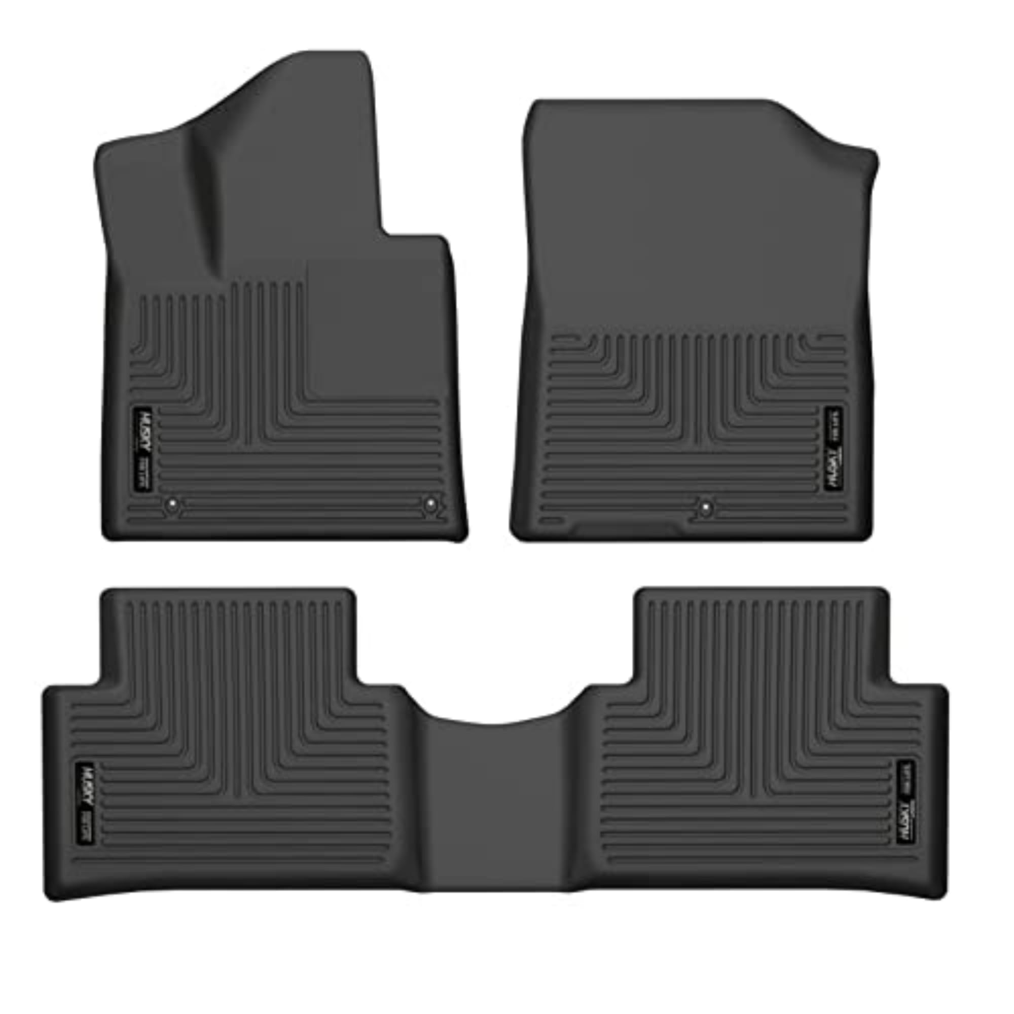 Husky Liners Weatherbeater Floor Mats | Fits 2021-2024 Kia Sorento (Excludes Hybrid) | Front & 2Nd Row, 3-Pc Black - 95841