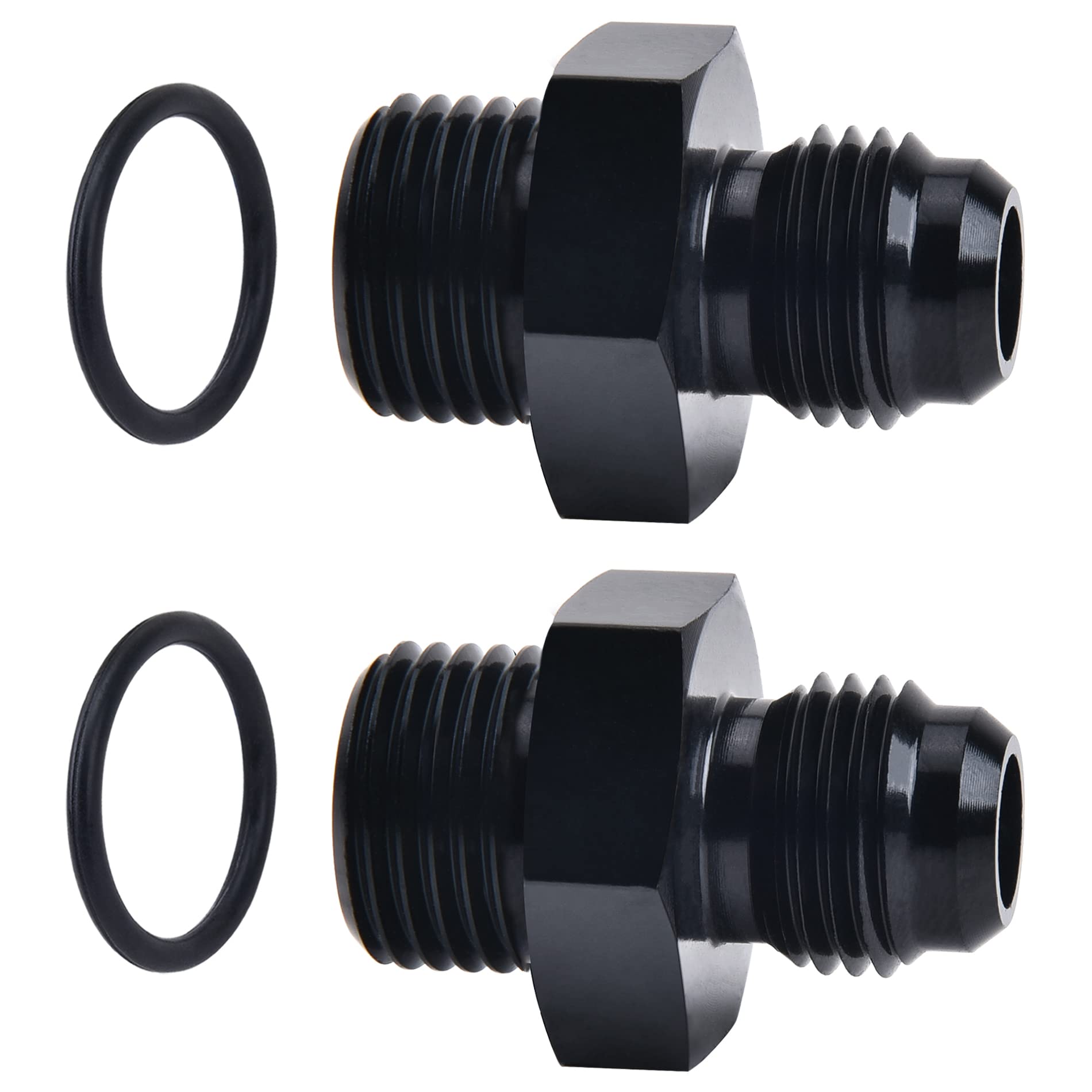 Evil Energy 6An Male Flare To M16 X 1.5Mm Male Metric Fitting Adapter Aluminium Alloy 2Pcs