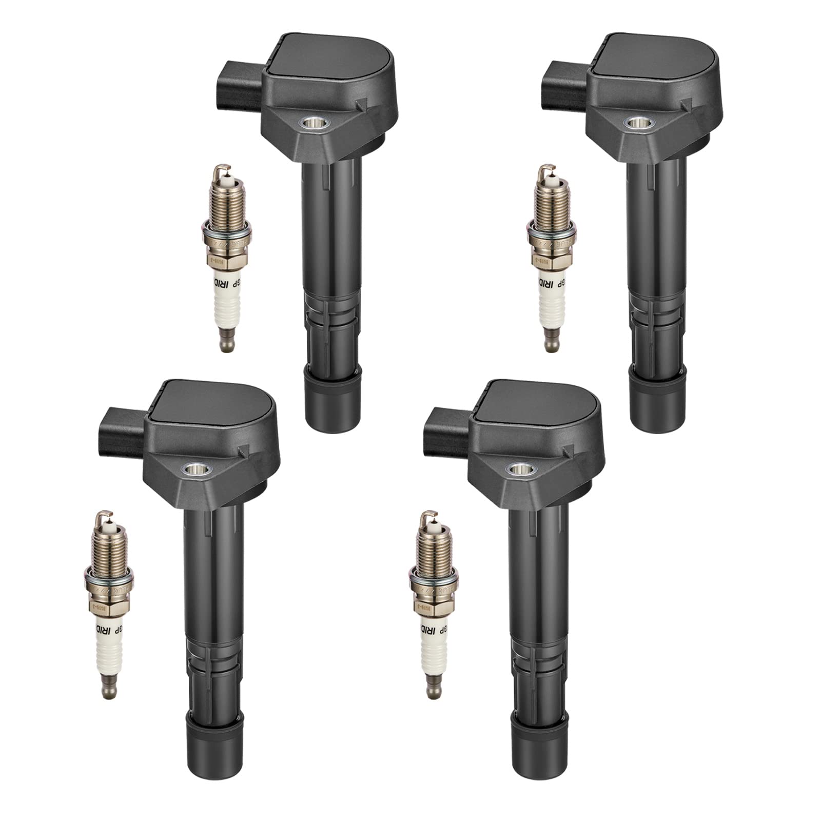 Bdfhyk Ignition Coil Pack And Iridium Spark Plugs Compatible With 2001-2005 Acura El 2001-2005 Honda Civic 1.7L L4 Uf400 Zfr6Fgp, Sets Of 4