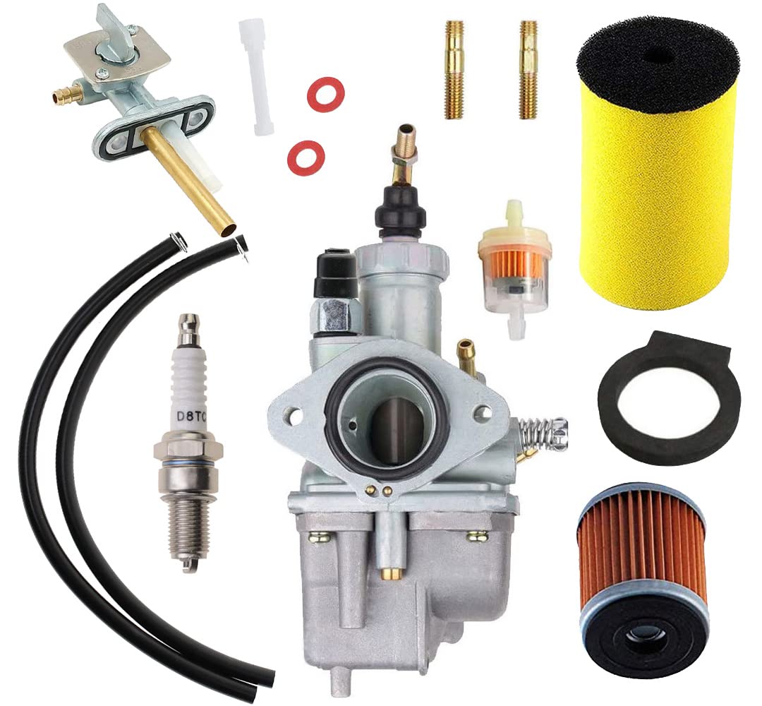 CDZWJ Carburetor, Air Filter, Oil Filter & Fuel Gas Petcock for 1992-2000 Yamaha Timberwolf YFB 250 YFB250FW YFB250FWL