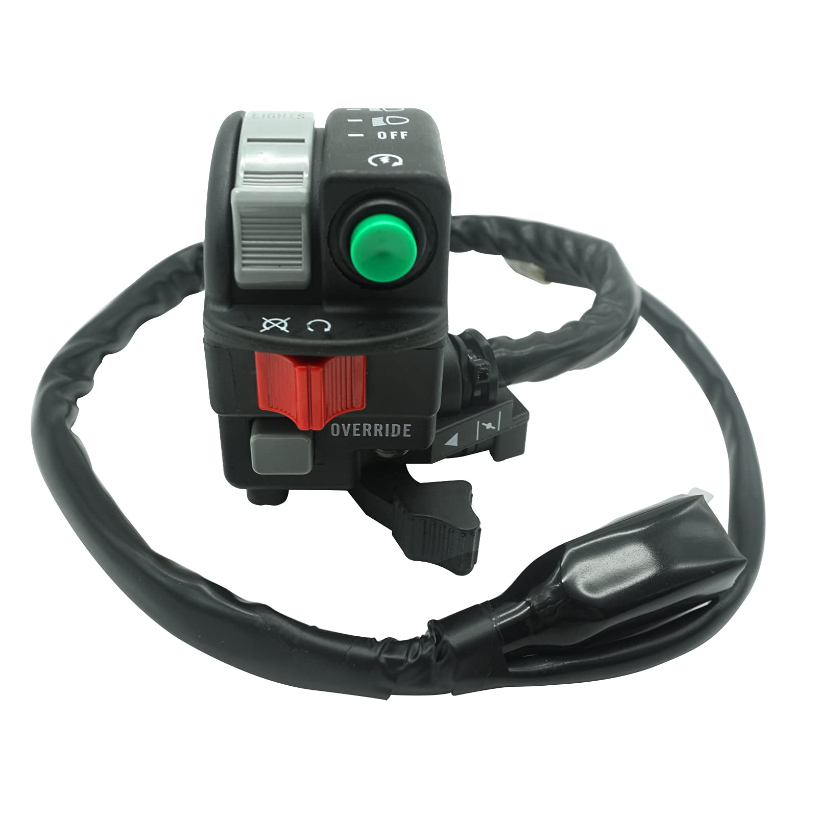 M Mati Left Handlebar Switch Start Stop Headlight Override For Kawasaki Prairie 360 Kvf360 2003-2013 Kfx700 2004-2009 Prairie 300 400 Kvf300 Kvf400 2002 46091-1848