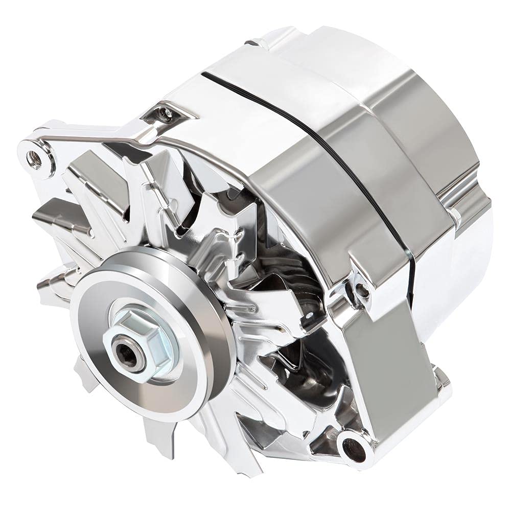 Automotive Alternator Compatible For 120Amp Chrome 1 Wire Self Exciting Street Rod Gm 305 350 Bbc Sbc