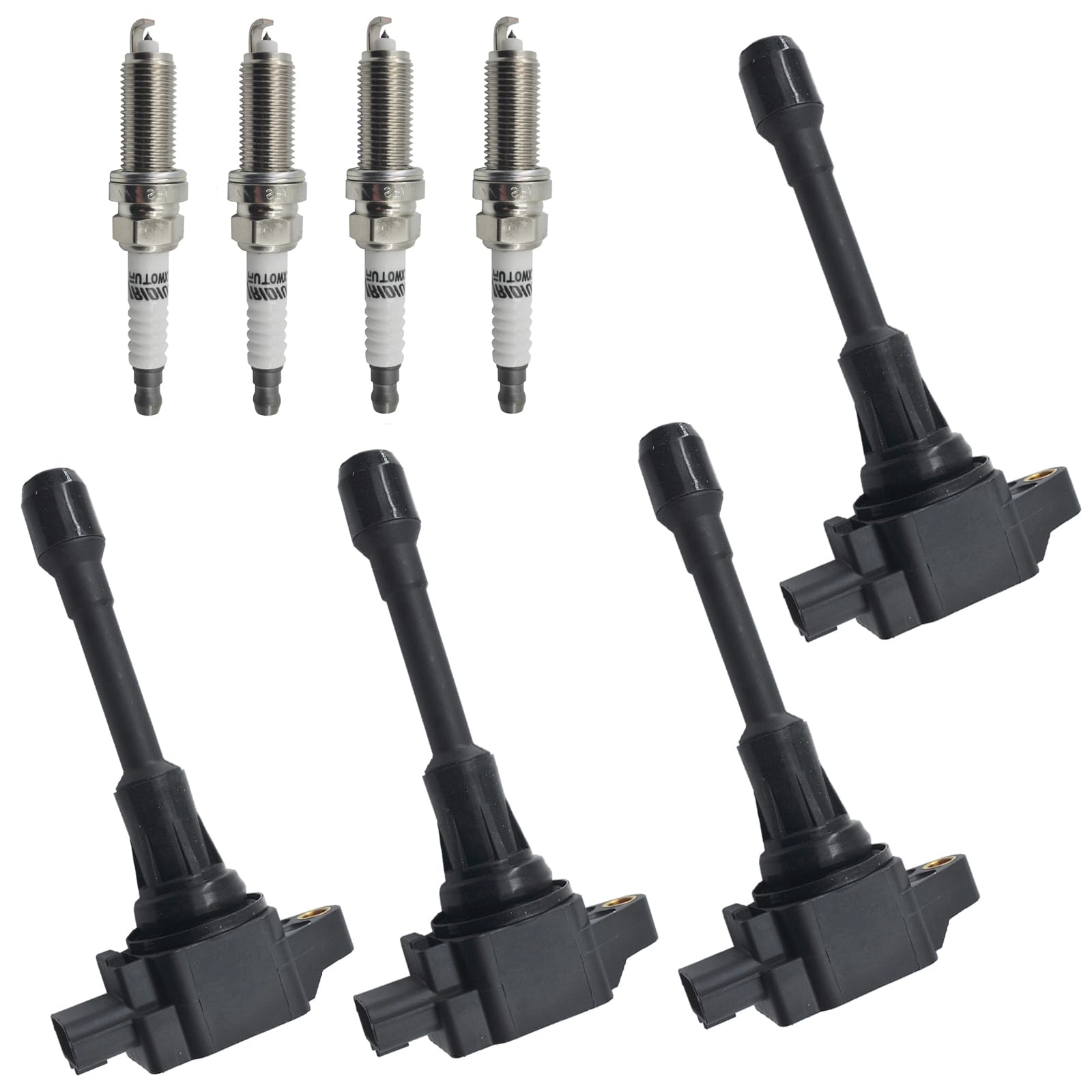 Autowxjq Ignition Coil Iridium Spark Plugs Set Of 4Pcs Uf549 C1696 Compatible With 2007 2008 2009 2010 2011 2012 2013 2014 2015 2016 Nissan Altima Rogue Sentra Cube Nv200 Versa 2.5L 1.8L 1.6L 2.0L L4