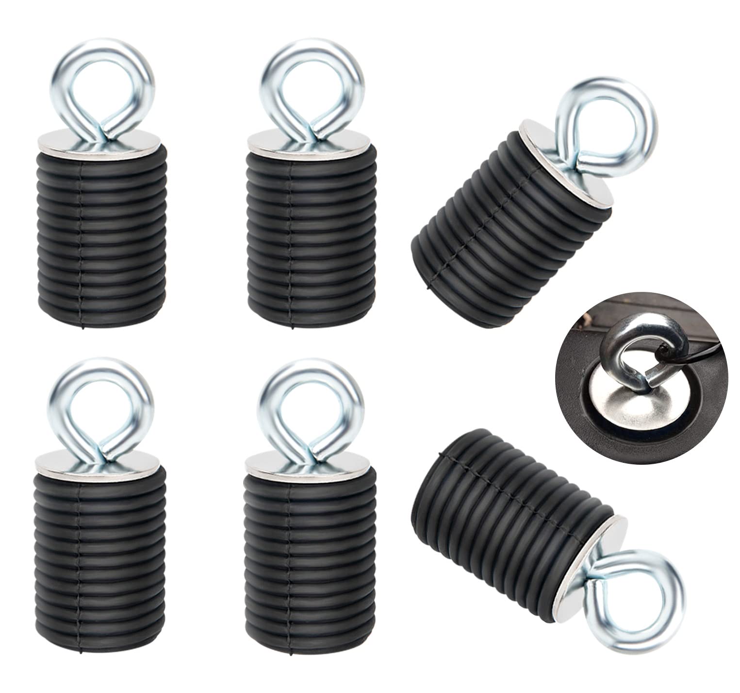 6Pcs Tie Down Anchors For Polaris Ranger/General 1000 900 800 700 500 Accessories, Lock And Ride Anchor For Polaris, Bed Tie Down Anchors 6 Pack (Black)