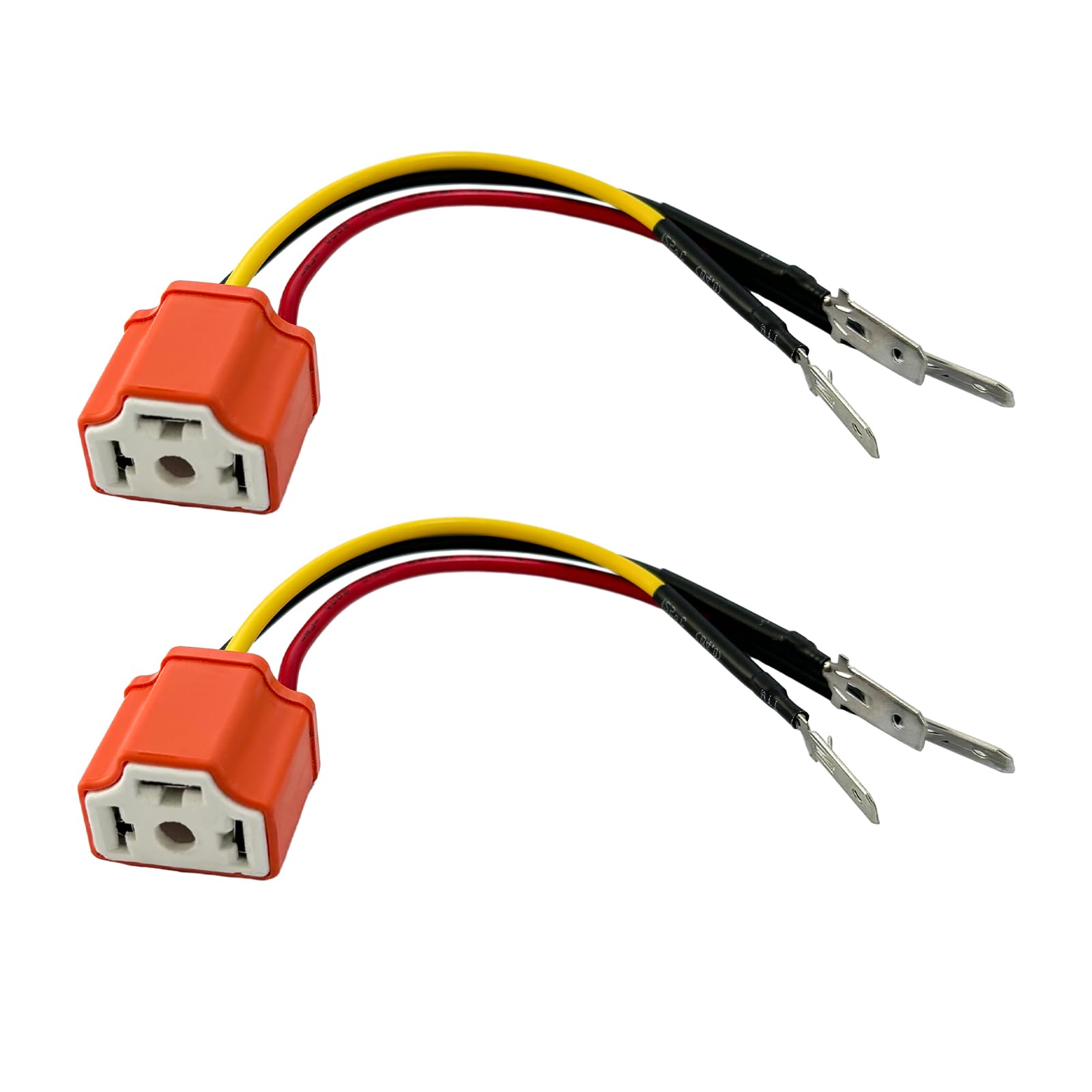 Suvnie 2 Pcs H4 Hb2 9003 Wiring Harness Headlight Socket, 16Awg Ceramic Headlight Connector, Pigtail Socket Female Plug, Headlight Fog Light Retrofit Car Accessories For Truck Boat