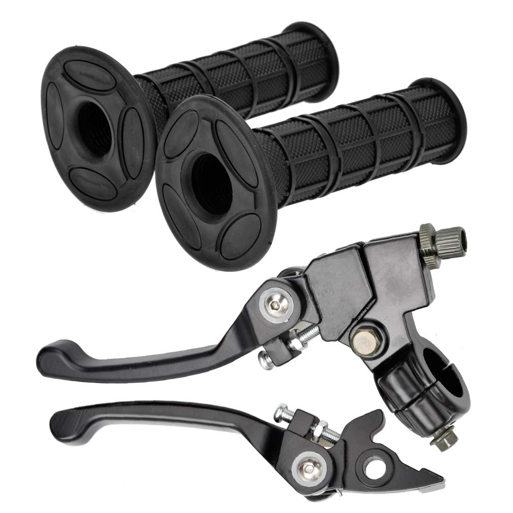 Hiaors Folding Clutch Lever With Perch Brake Lever Black Hand Grips For Apollo Rfz Rfz 125Cc Taotao Ssr Thumpstar 50Cc 125Cc 150Cc 7/8' Handble Bar Xmotos Kayo Stomp Atomik Pit Dirt Bike Enduro Motocr