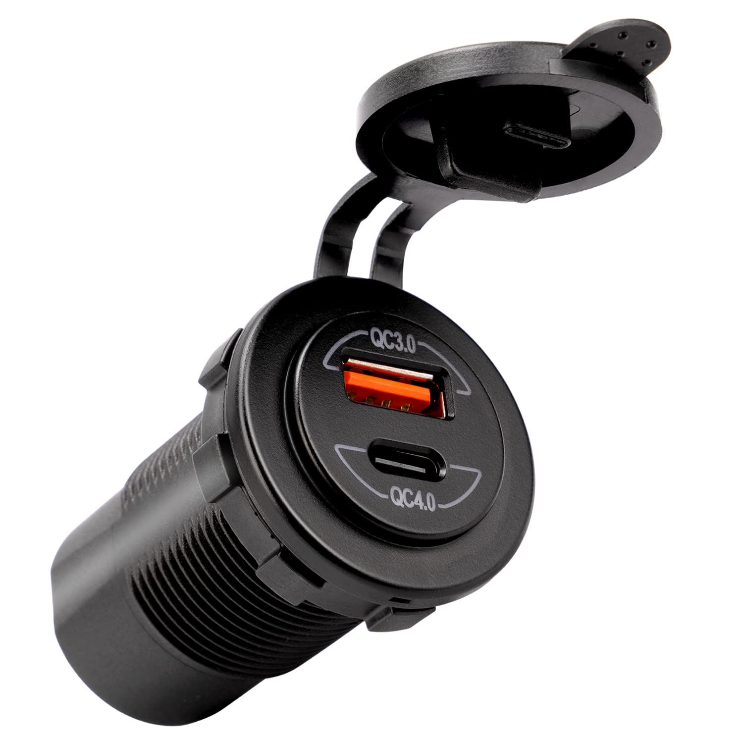 Young Marine Quick Charge Type C 4.0 Port + Usb 3.0 Port Dc12-24V Waterproof Outlet For Marine, Boat, Car, Golf Cart, Rv,Utv, Atv