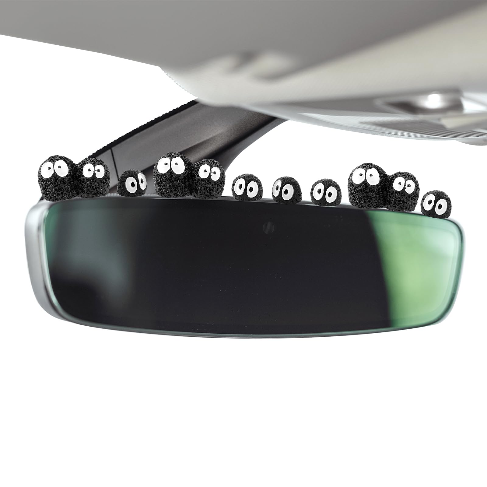 Ouligay 20pcs Cute Soot Sprites - Mini Car Dashboard Decorations, Black Car Interior Accessories, Funny Gifts for Mirror Decor
