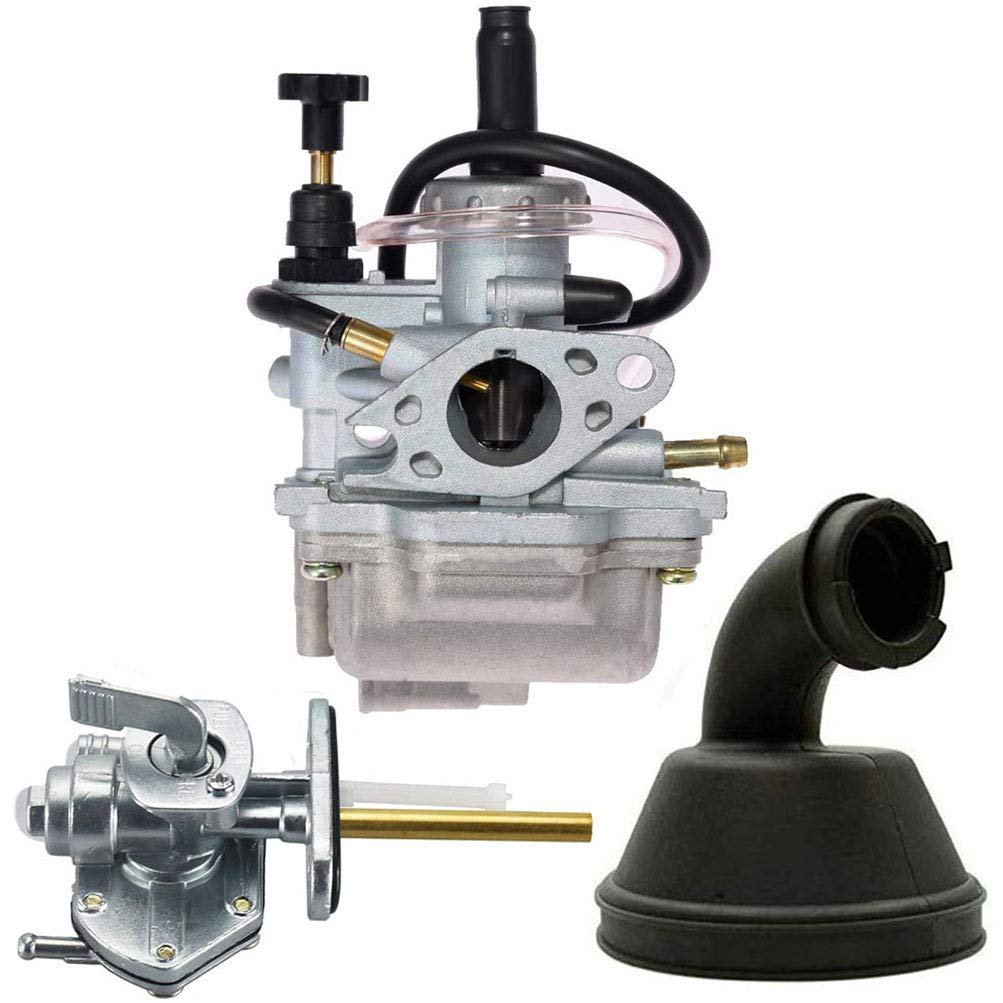 Lt80 Carburetor With Fuel Switch Valve Petcock Intake Manifold For Suzuki Lt 80 Quadsport Atv Carb, Replace 13200-40B10 13881-40B00 By Topemai