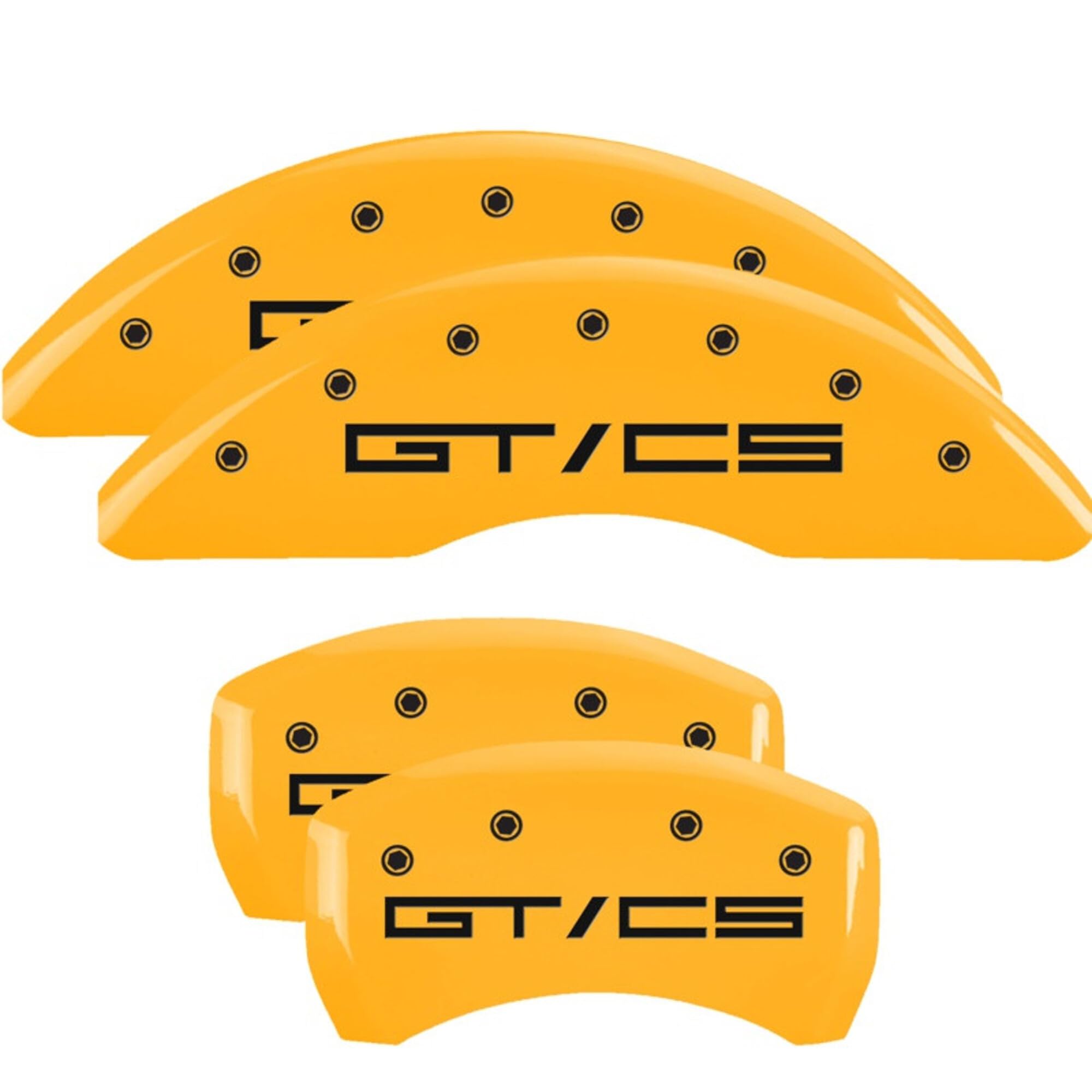 Mgp Caliper Covers 10201Sgtcyl Mustang Gt/Cs Yellow Powder Coat Finish, Black Characters, Set Of 4